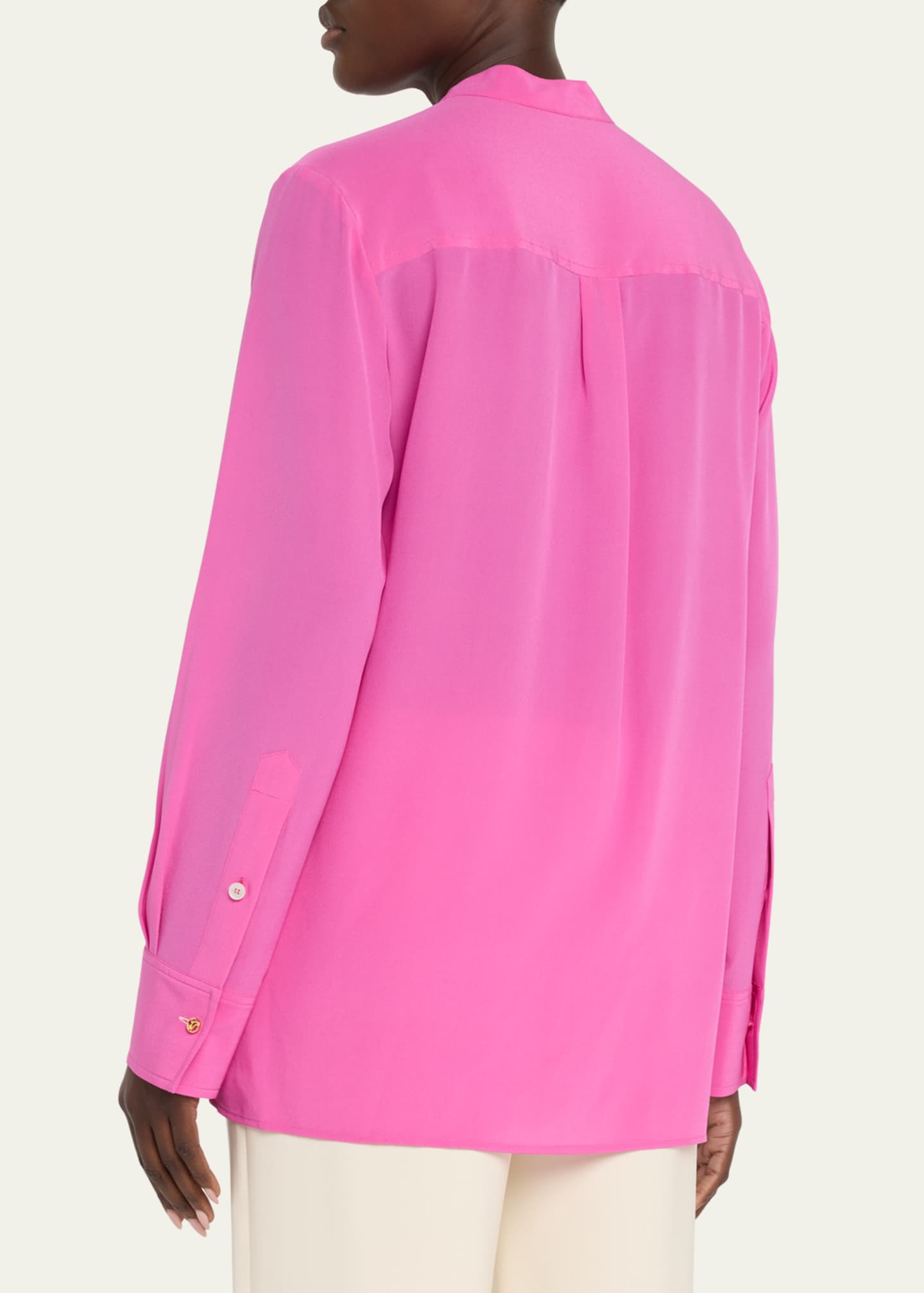 Stella McCartney Ava Silk Henley Blouse - Bergdorf Goodman