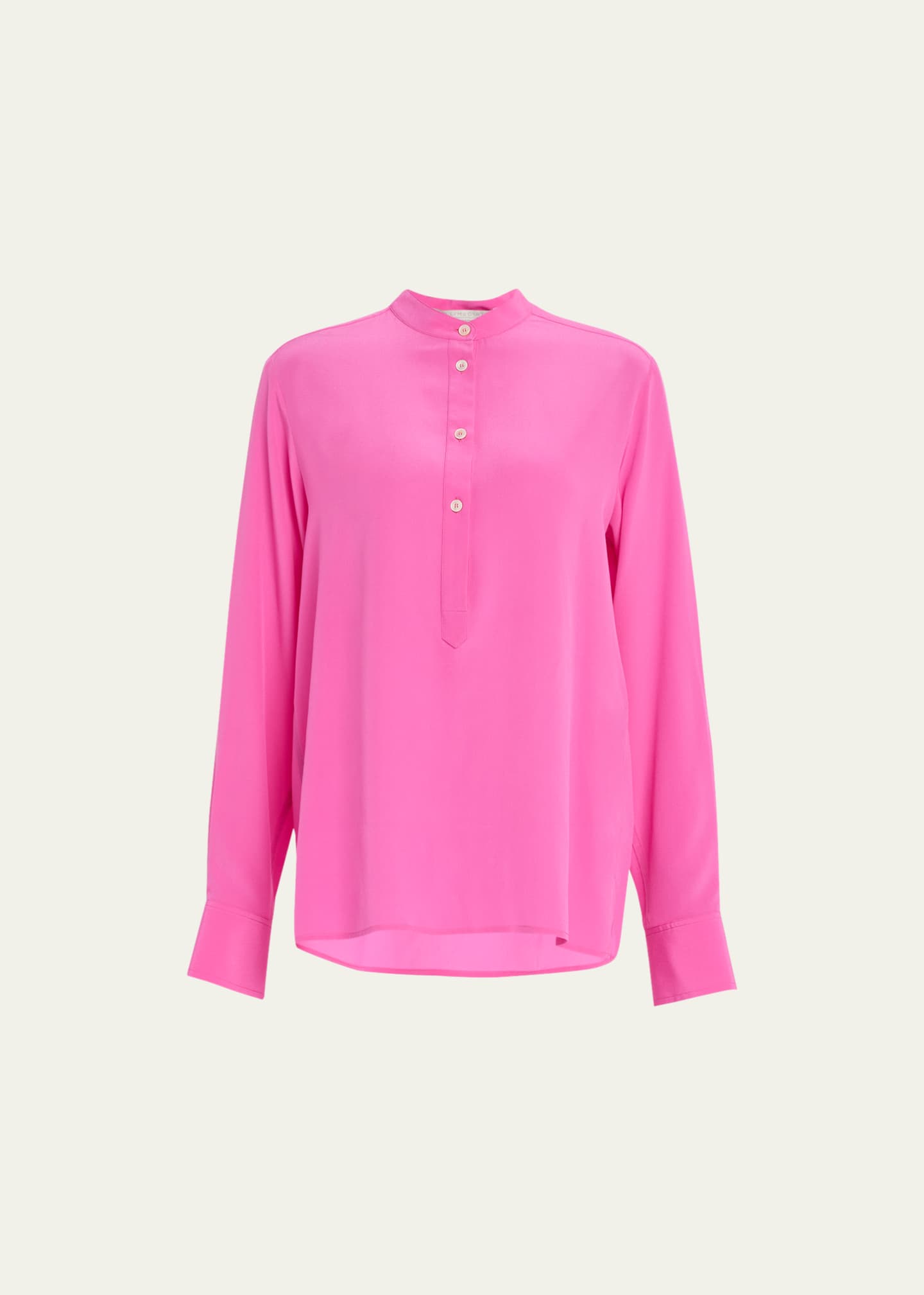 Stella McCartney Ava Silk Henley Blouse - Bergdorf Goodman