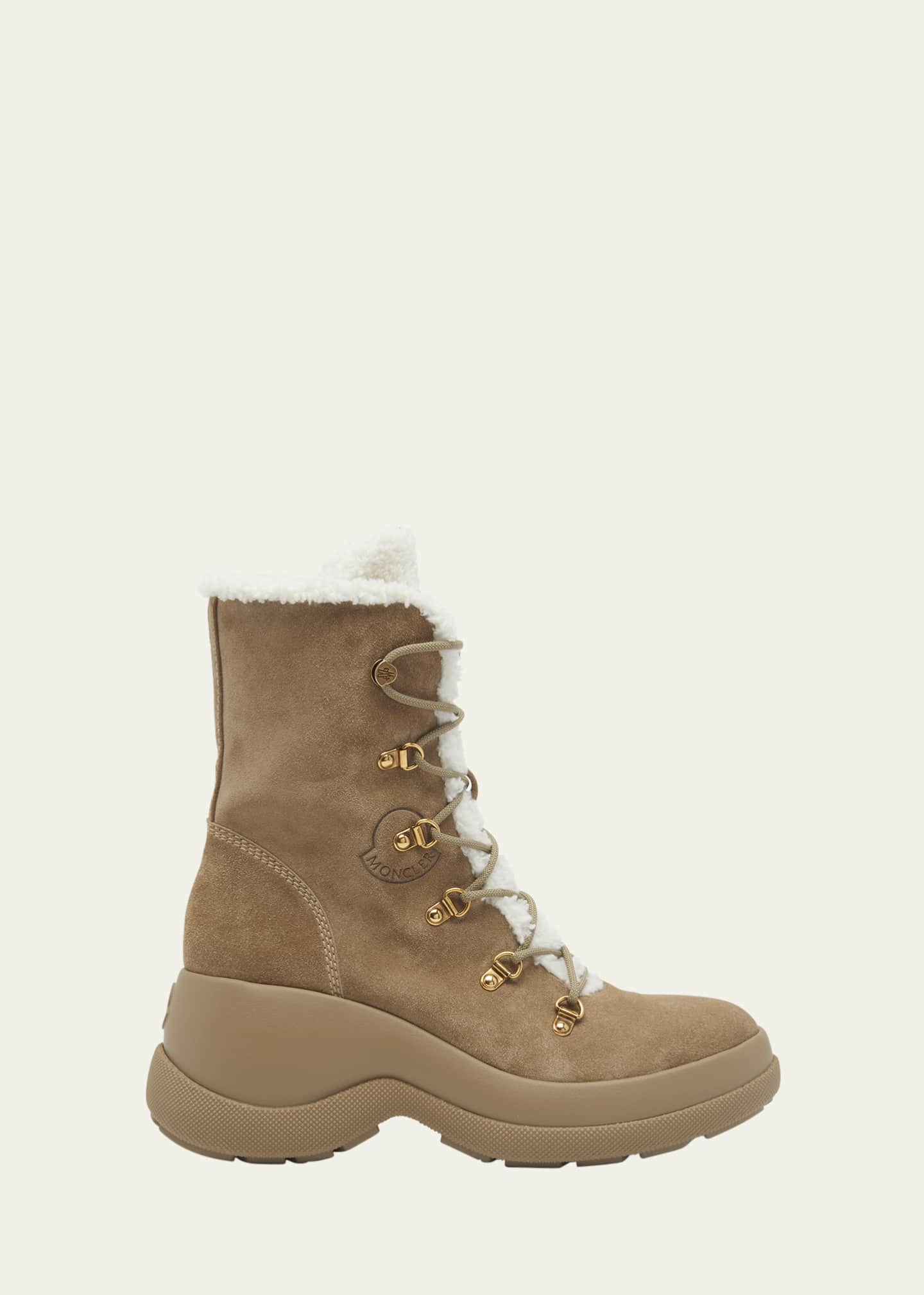 Moncler Resile Suede Faux Fur Trek Boots - Bergdorf Goodman