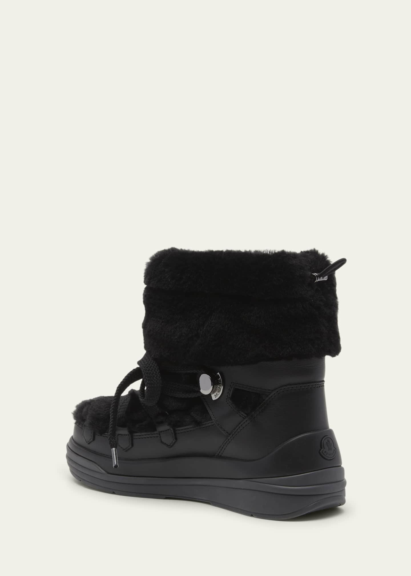 Moncler Insolux Leather Faux Fur Snow Boots