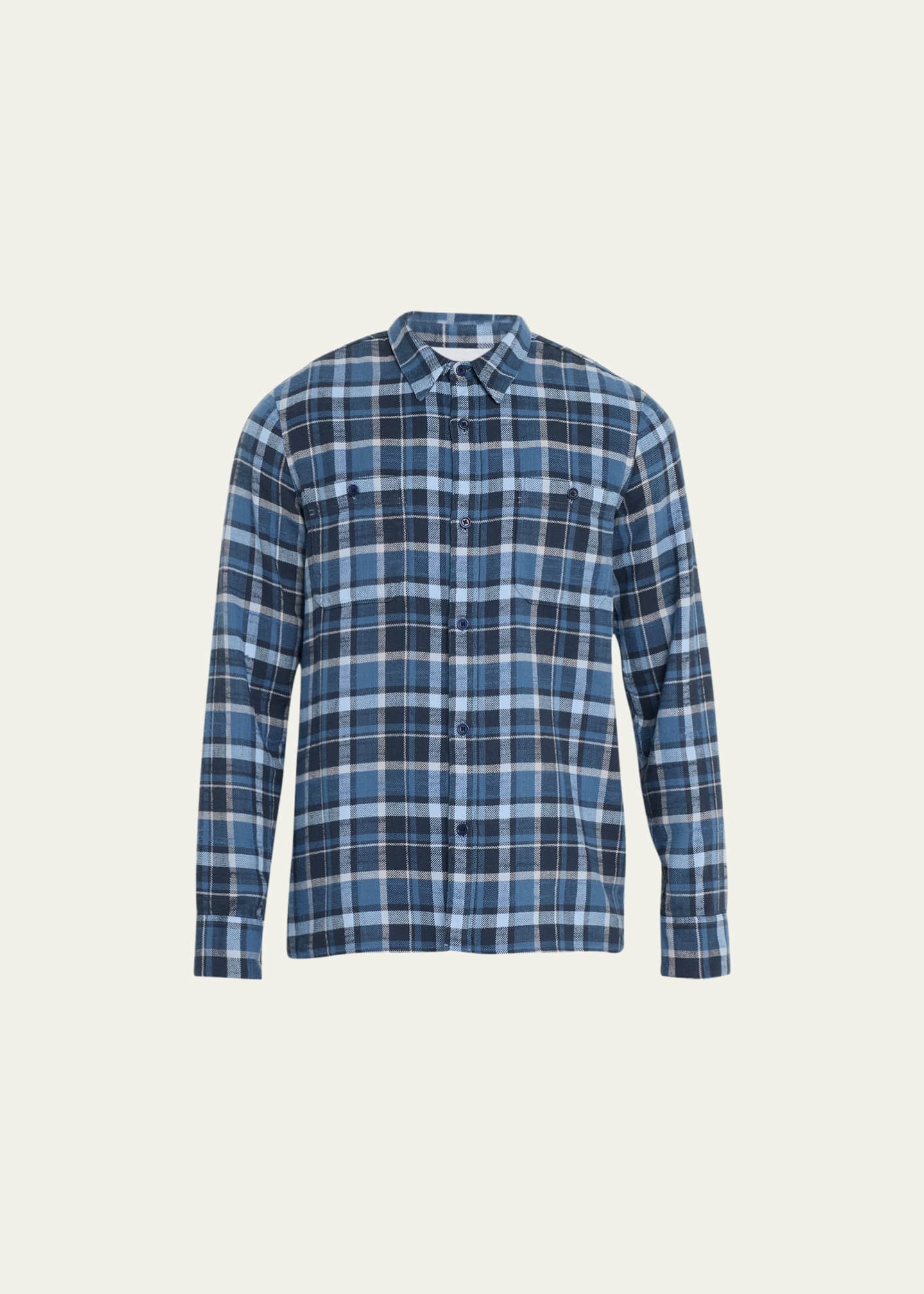 Officine Generale Men's Ahmad Plaid Flannel Sport Shirt - Bergdorf Goodman