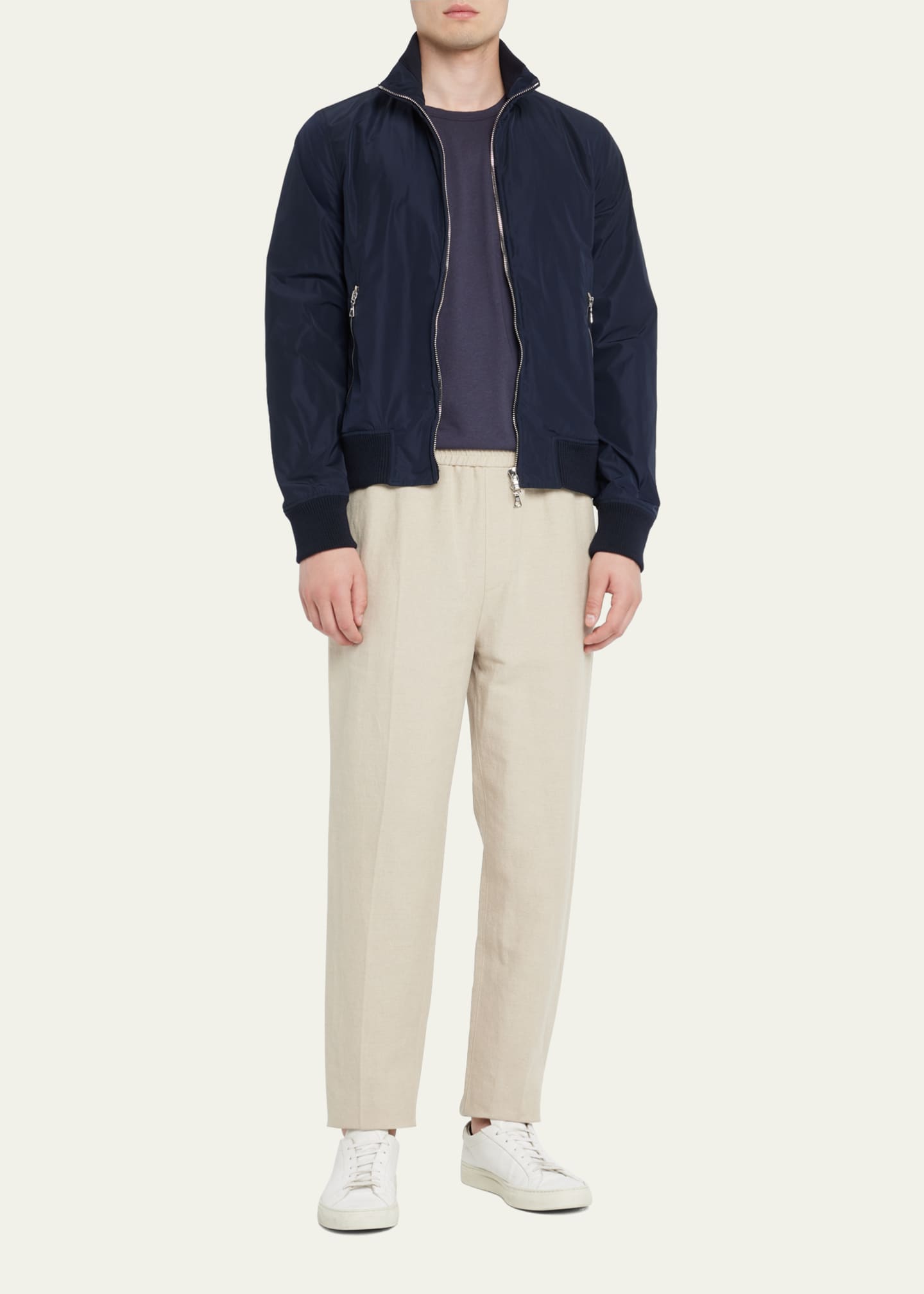 Officine Generale Men's FunnelNeck Zip Blouson Jacket Bergdorf Goodman