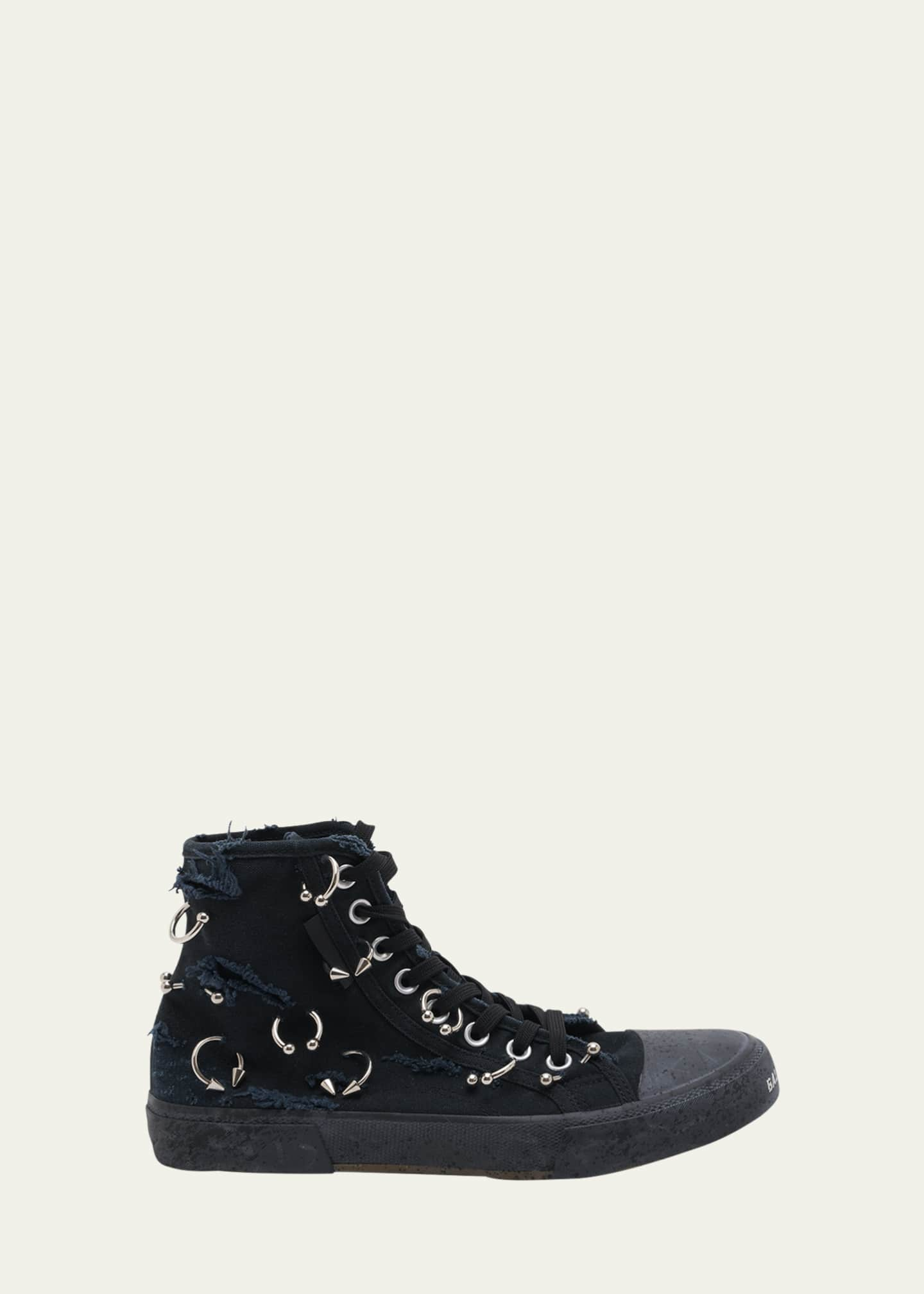 Balenciaga Paris Pierced Cotton High-Top Sneakers - Bergdorf Goodman