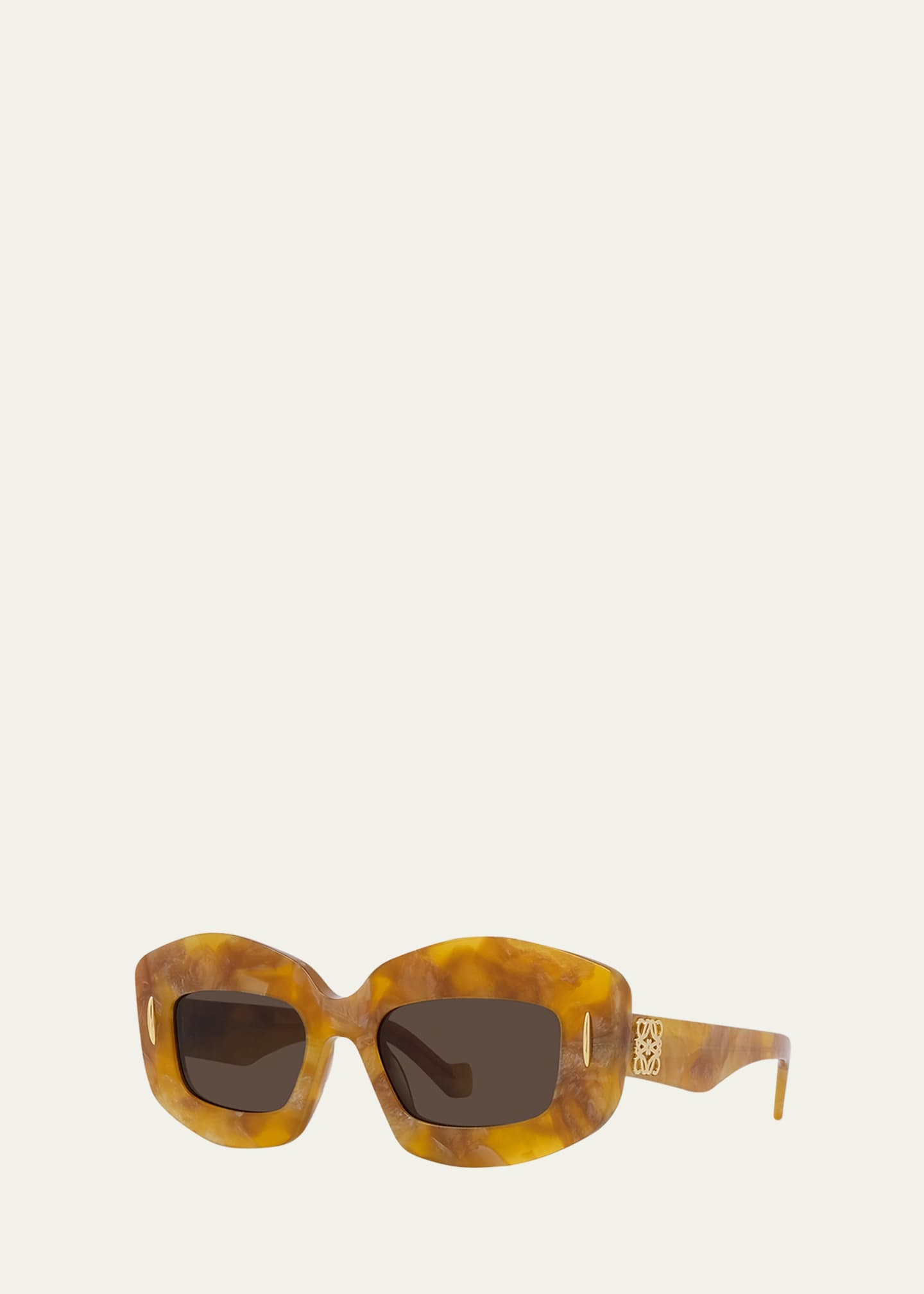 Loewe Silver Screen Chunky Acetate Rectangle Sunglasses