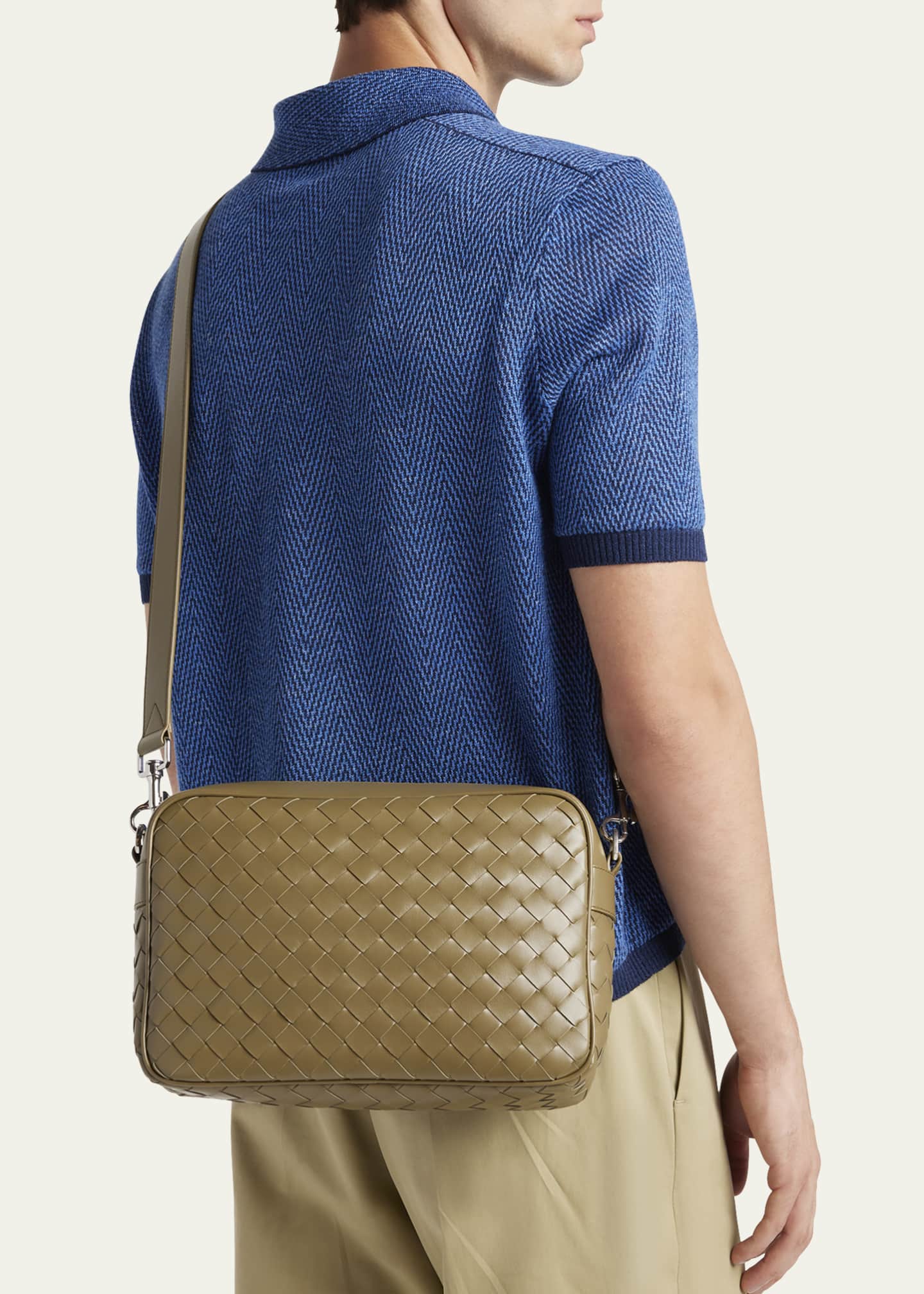 Bottega Veneta Men's Intrecciato Medium Crossbody Bag