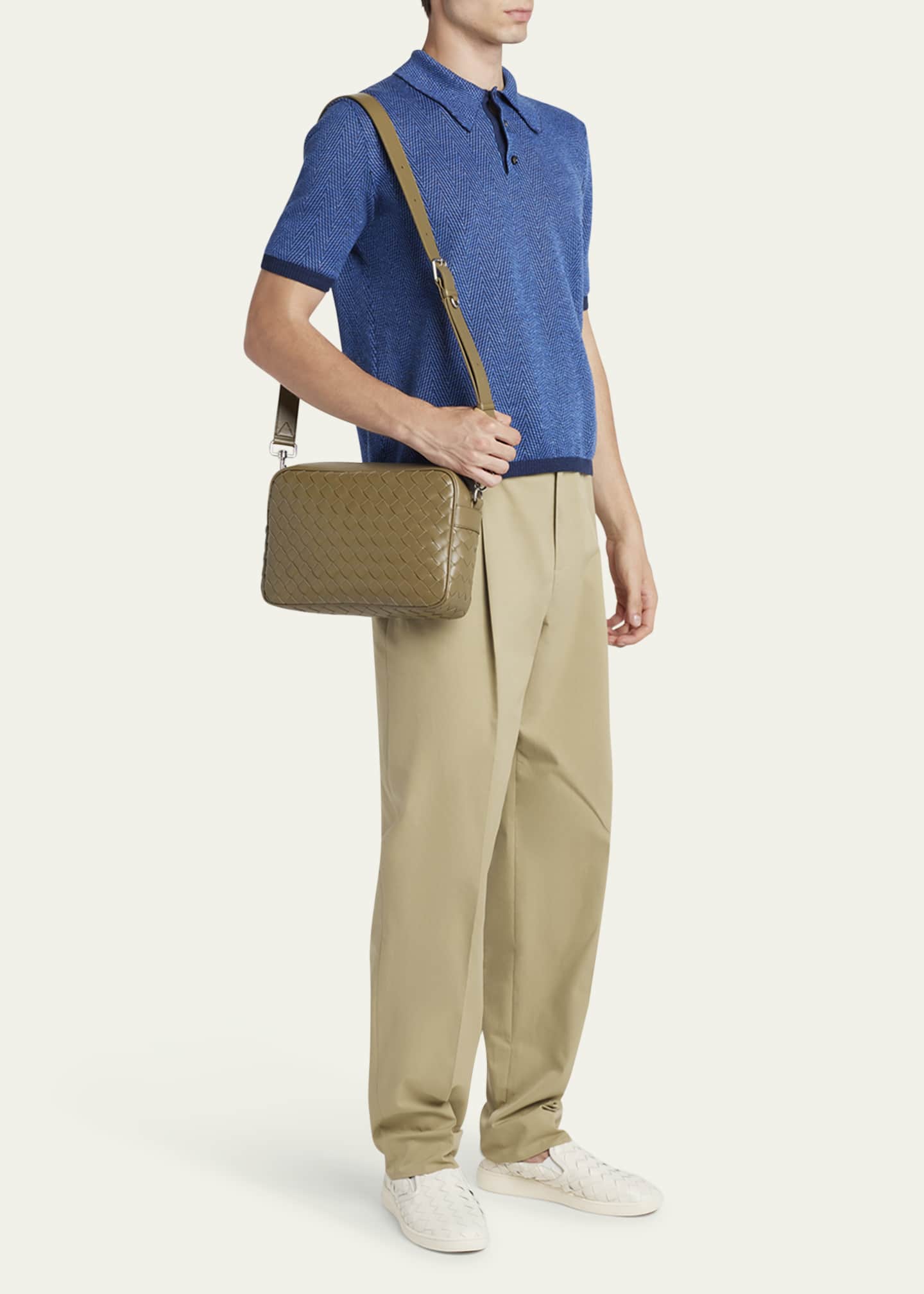 Bottega Veneta Men's Intrecciato Medium Crossbody Bag