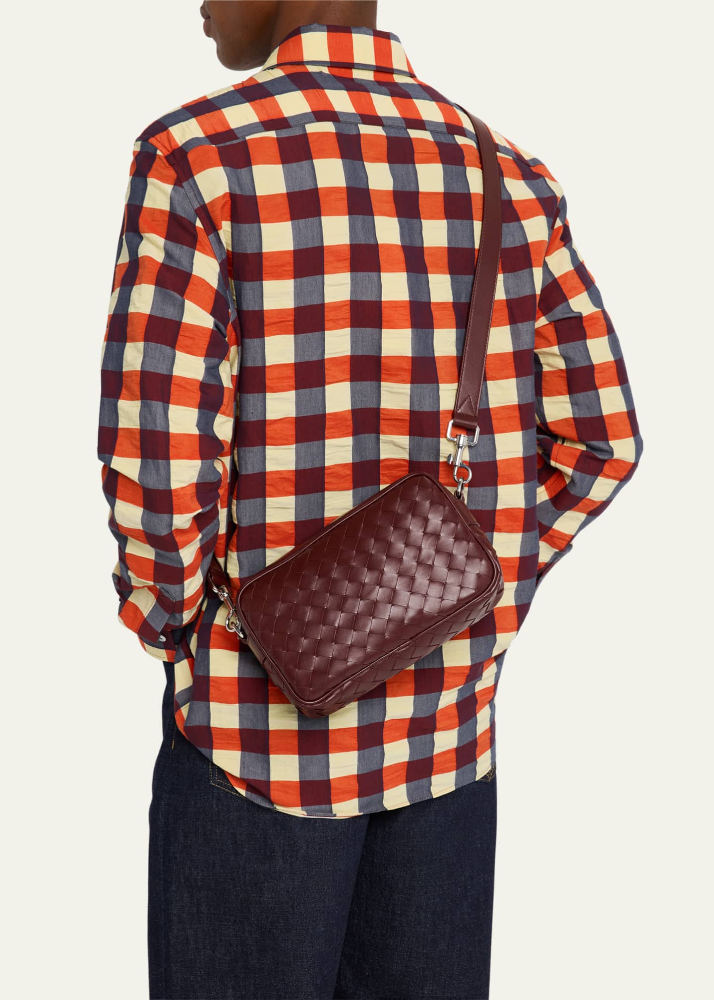Bottega Veneta Men's Intrecciato Small Crossbody Bag Image 2 of 6