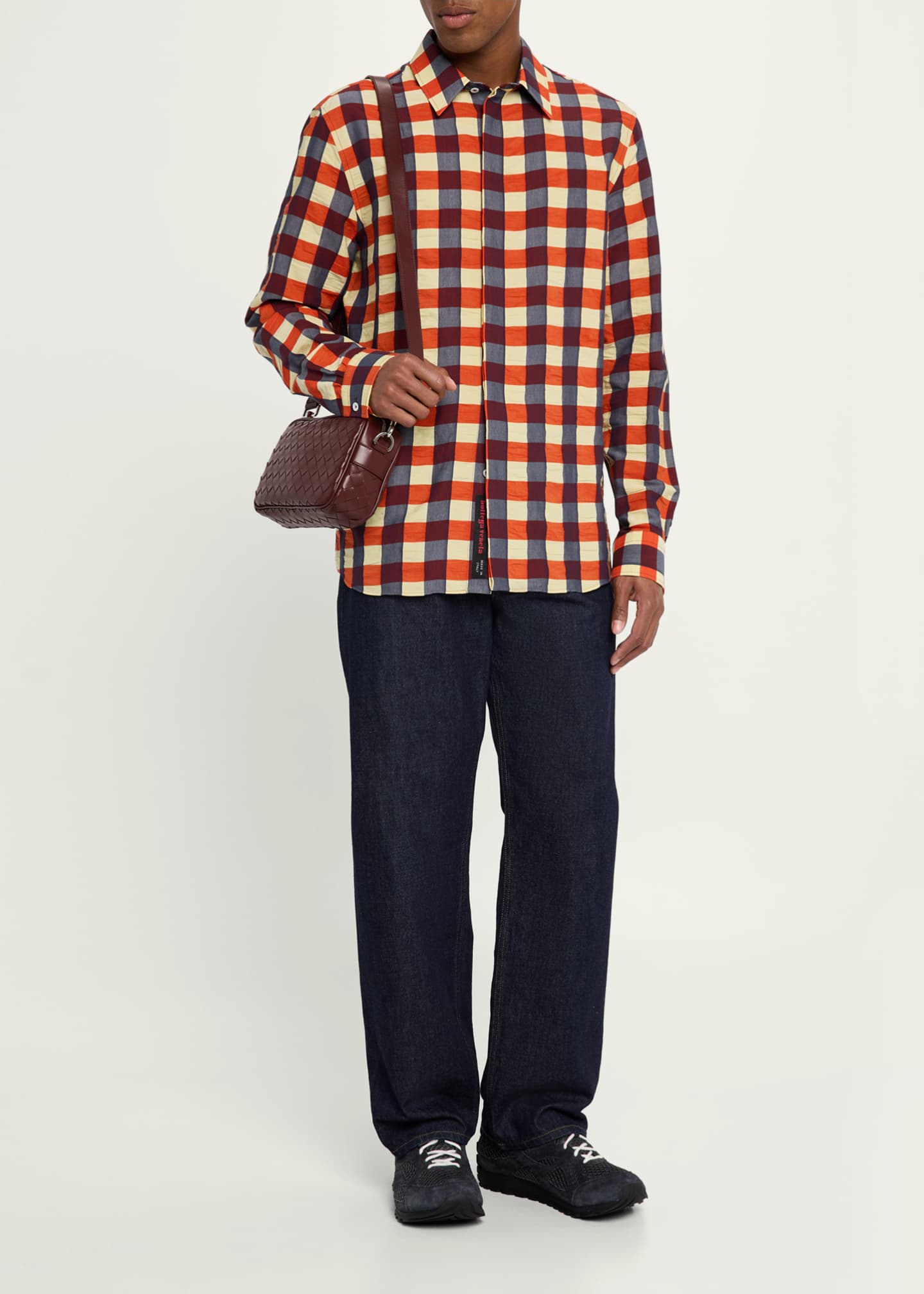 Bottega Veneta Men's Intrecciato Small Crossbody Bag Image 5 of 6