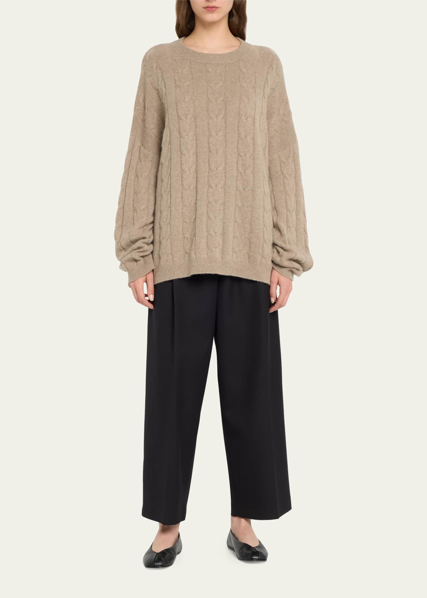 Lisa Yang Vilma Cashmere Drop-Shoulder Cable-Knit Sweater - Bergdorf ...
