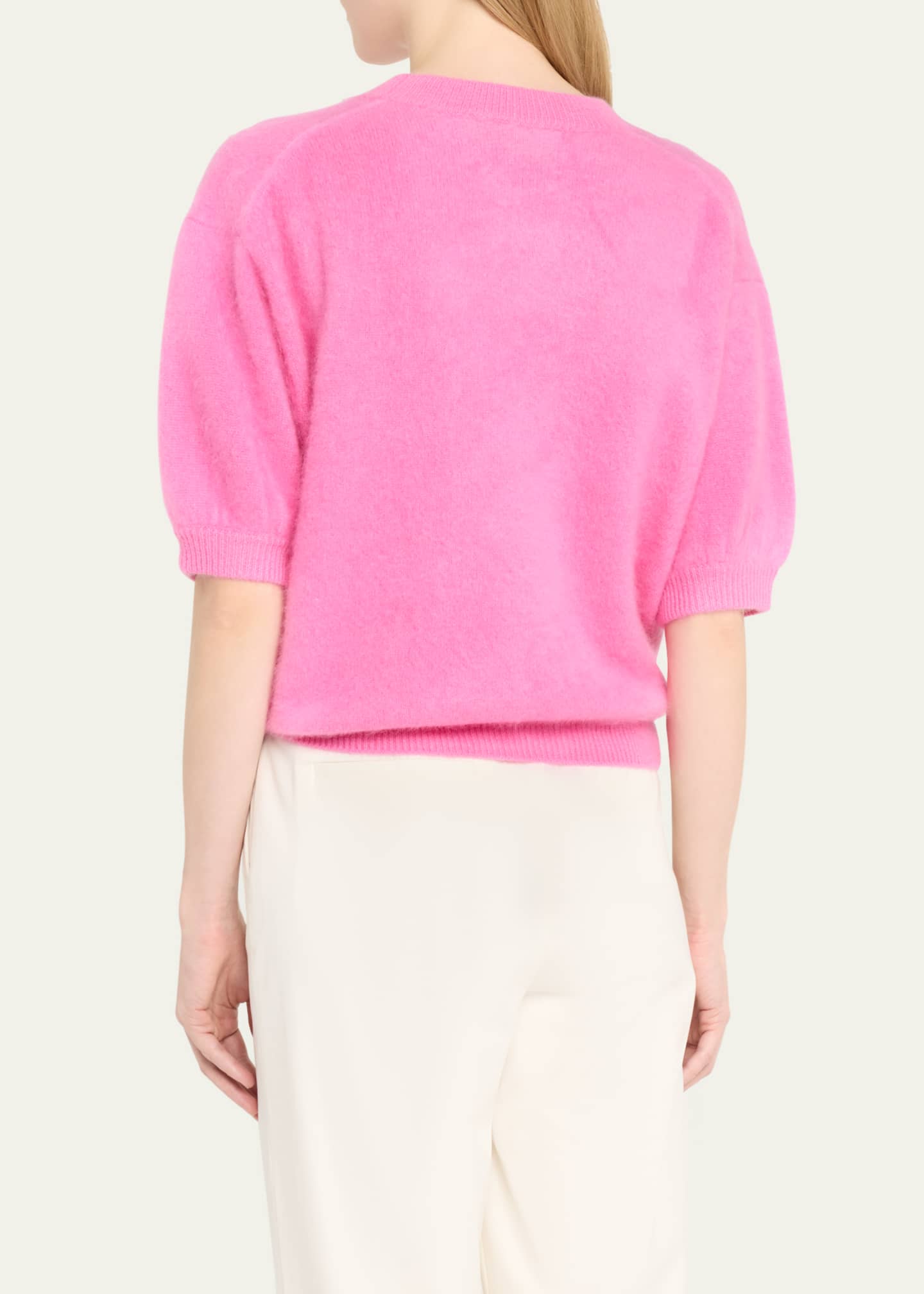 Lisa Yang Juniper Cashmere ShortSleeve Brushed Knit Sweater Bergdorf Goodman