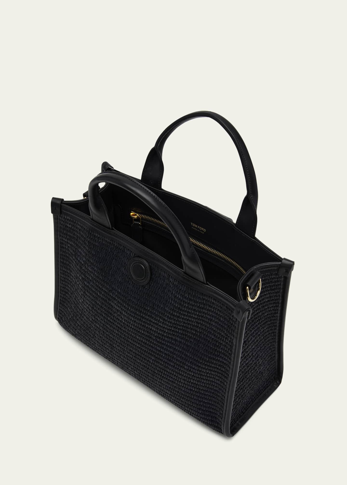 TOM FORD Tara Medium Raffia Box TopHandle Bag Bergdorf Goodman