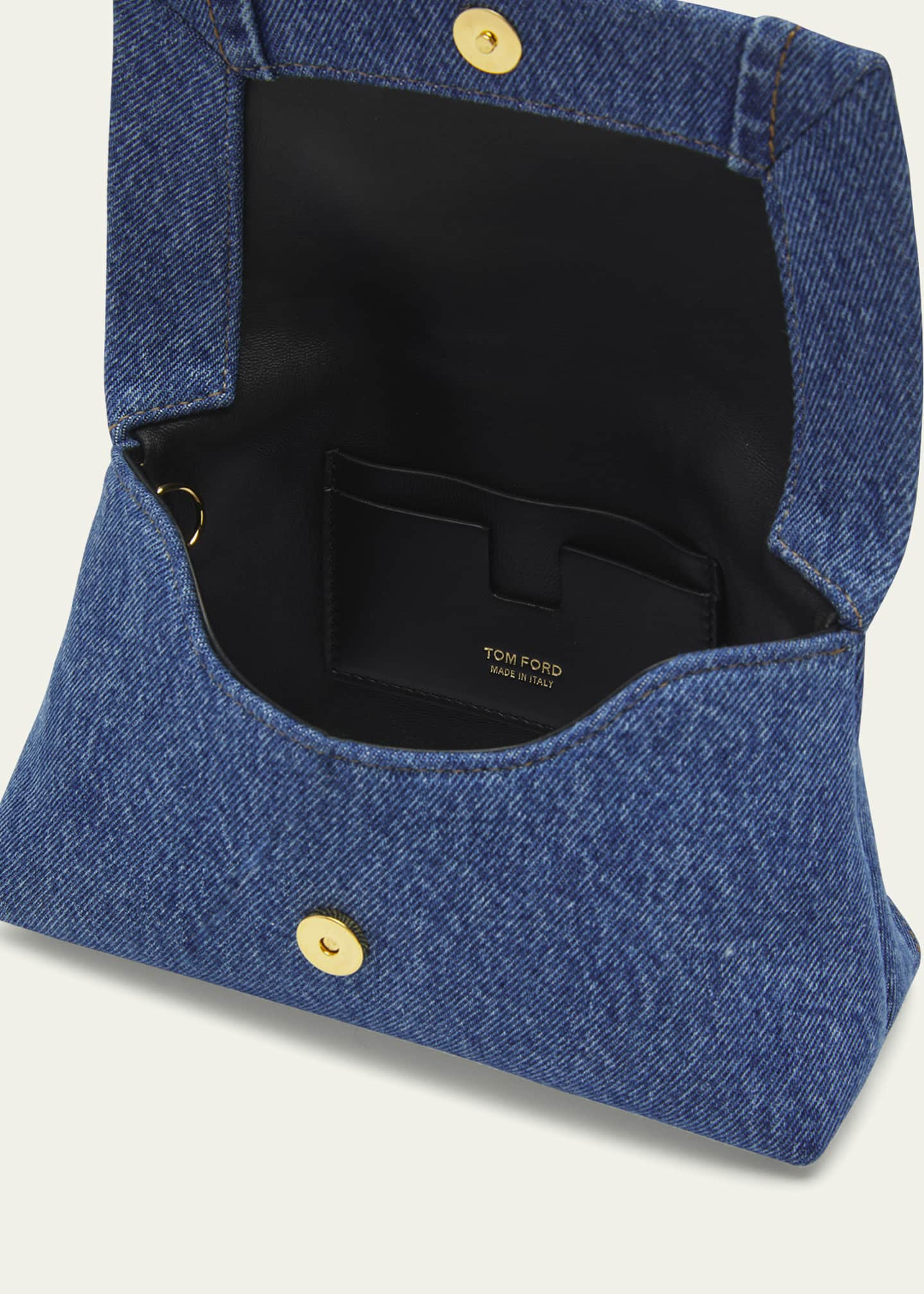 TOM FORD Disco Small Denim Chain Bucket Bag