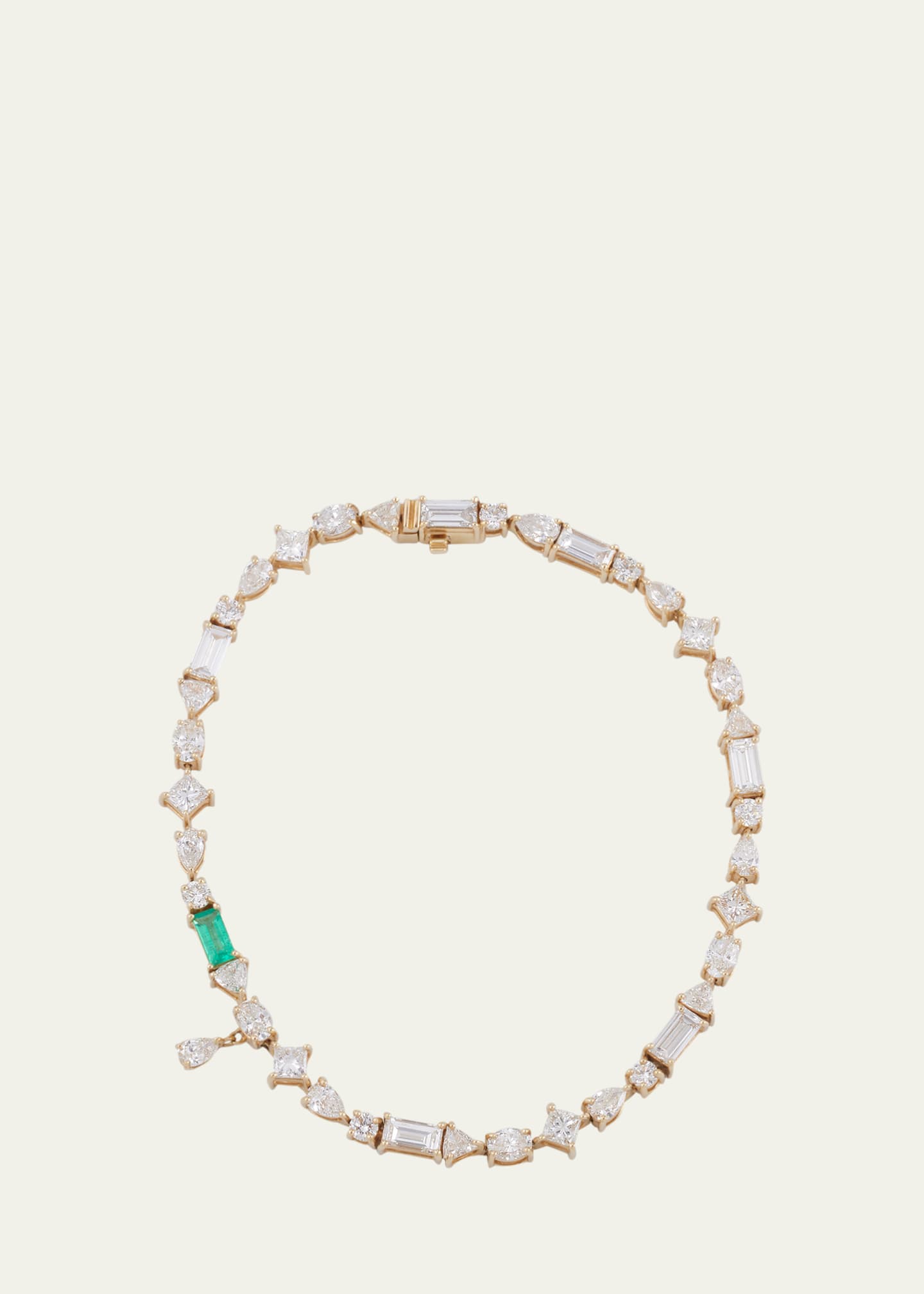 Monica Rich Kosann 18K Yellow Gold Fancy Cut Diamond Tennis Bracelet Image 1 of 4
