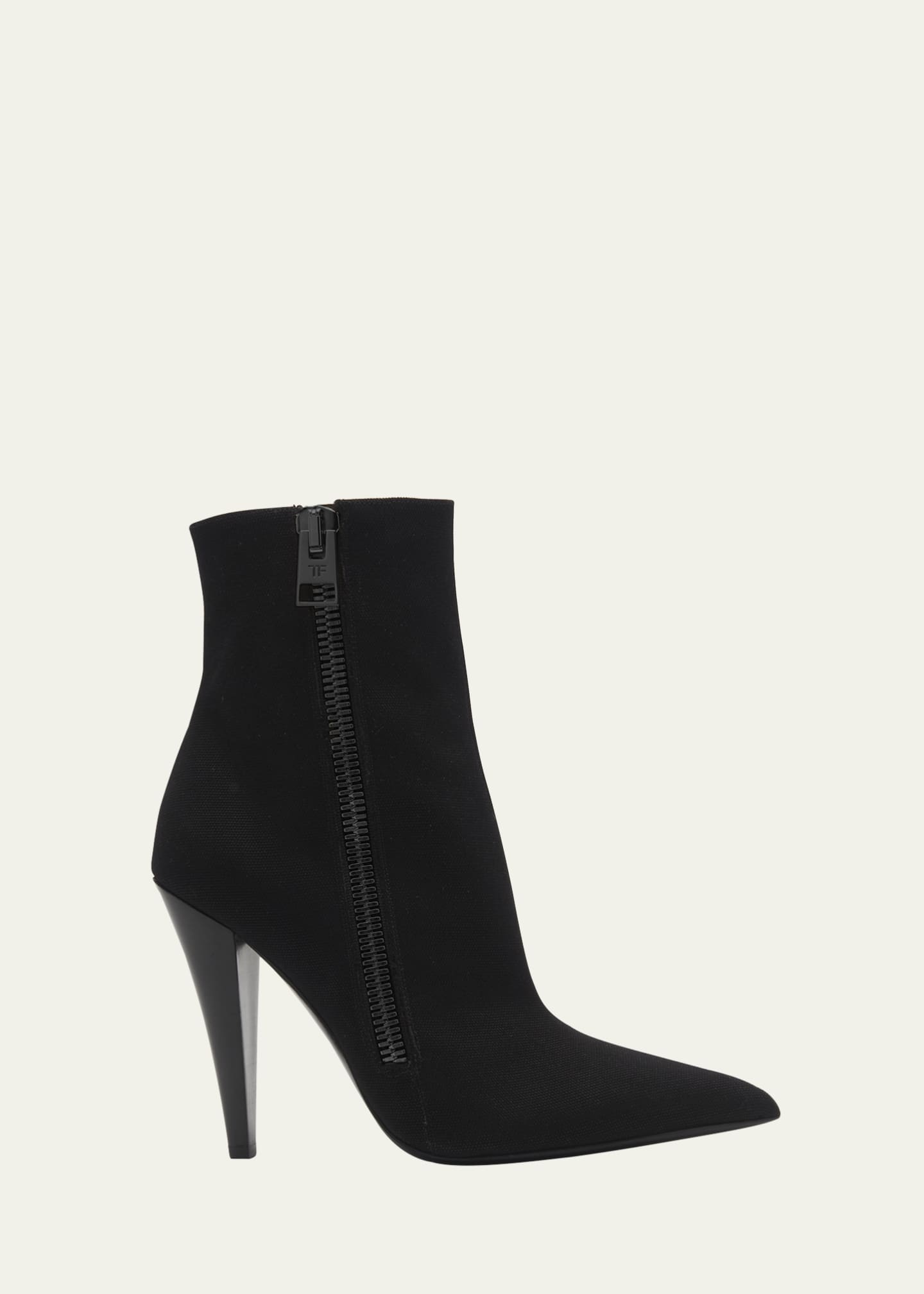 TOM FORD 105mm Canvas Zipper Booties