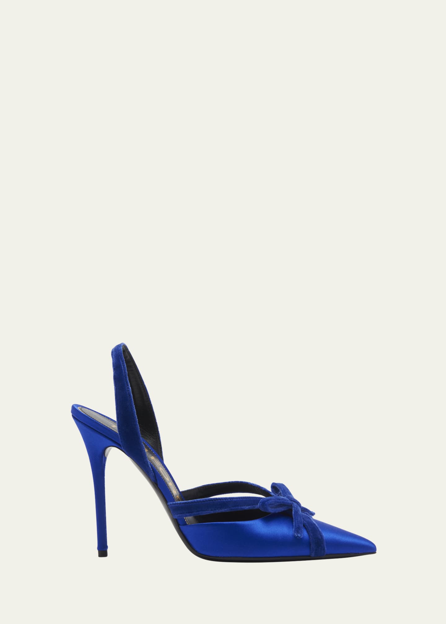 Satin Slingback Pointed-Toe Pumps