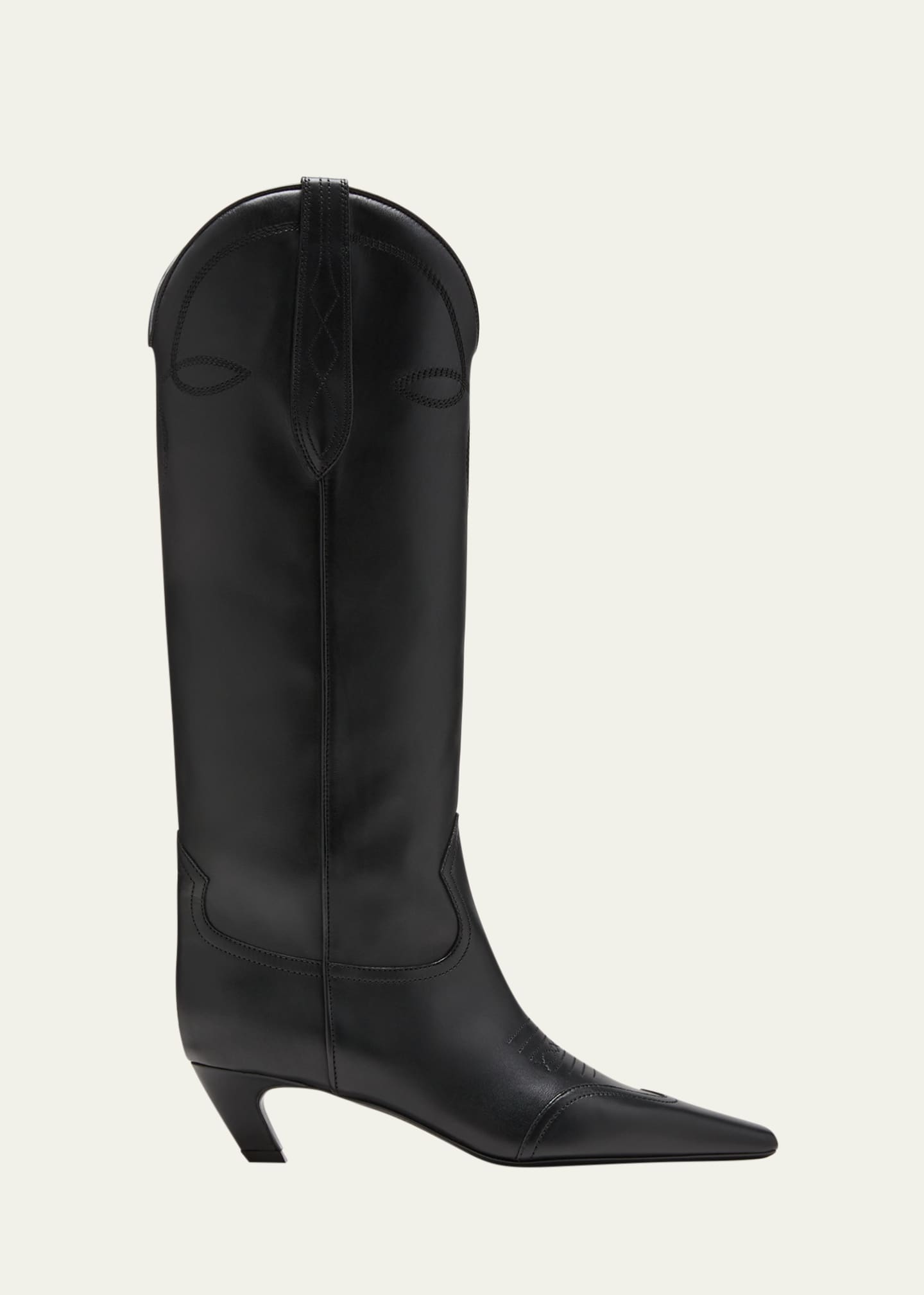 Khaite Dallas Calfskin Western Knee Boots Bergdorf Goodman