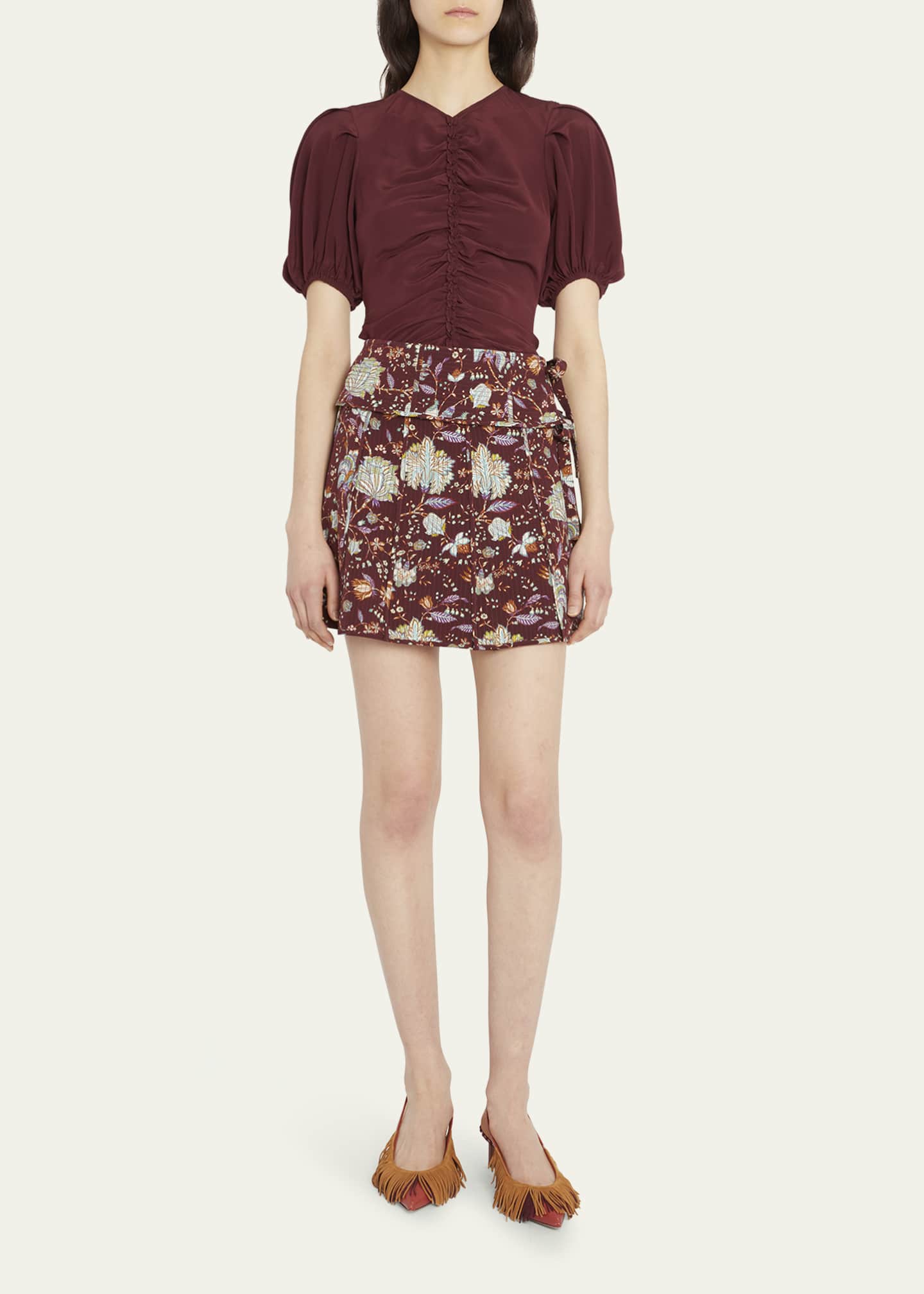 Ulla Johnson Dimi Floral Silk Mini Skirt - Bergdorf Goodman