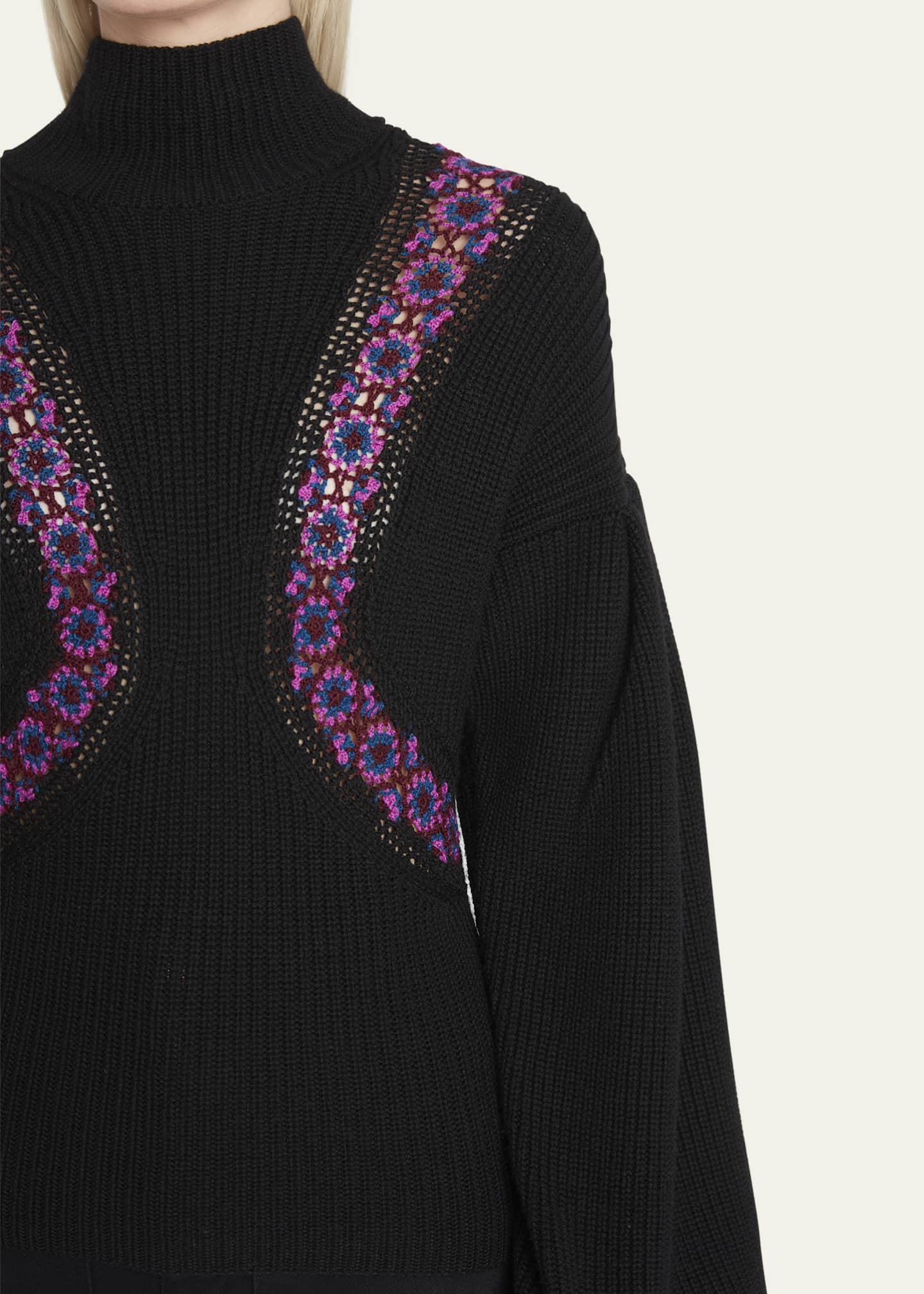 Threaded Pear Emerson Crochet Scallop Edge Sweater