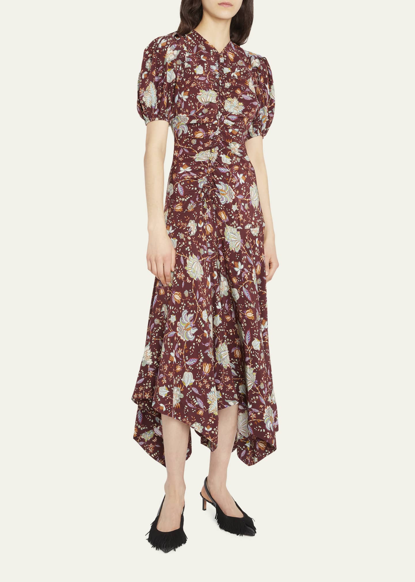 Ulla Johnson
 Alma Floral Silk Midi-Dress main image 0