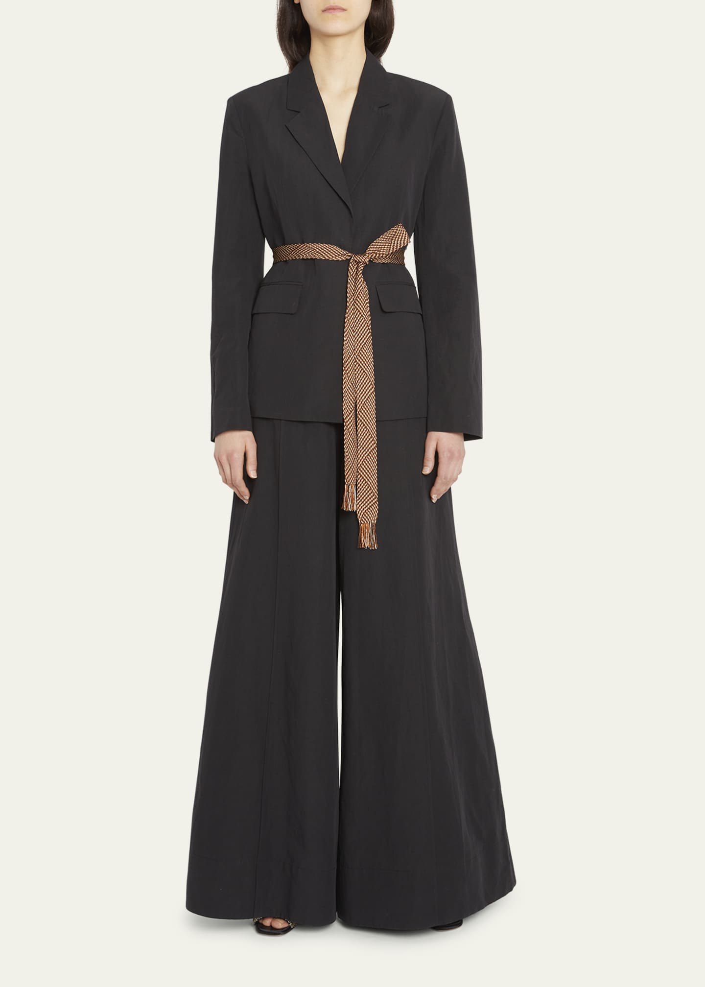 Corinne Cotton Linen Wide Leg Pants | Slate Navy