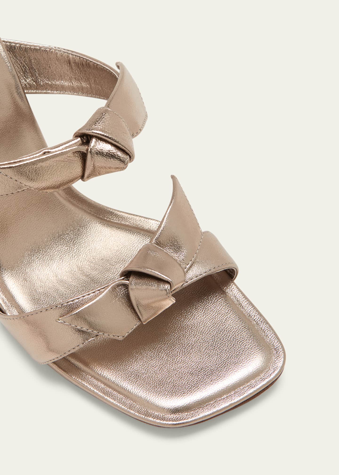 Alexandre Birman Clarita Leather Bow Two Band Sandals Bergdorf