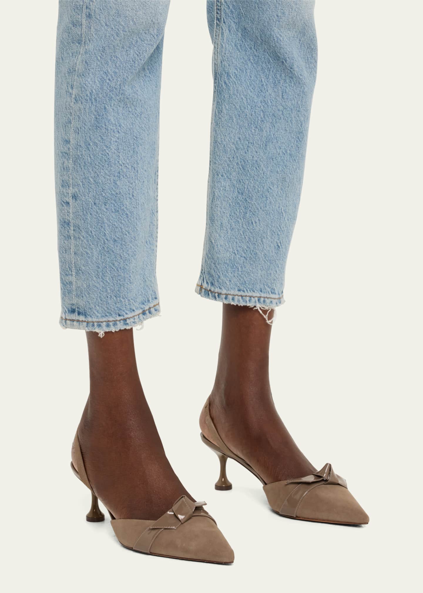 Alexandre Birman Clarita Suede Slingback Kitten Heel Pumps