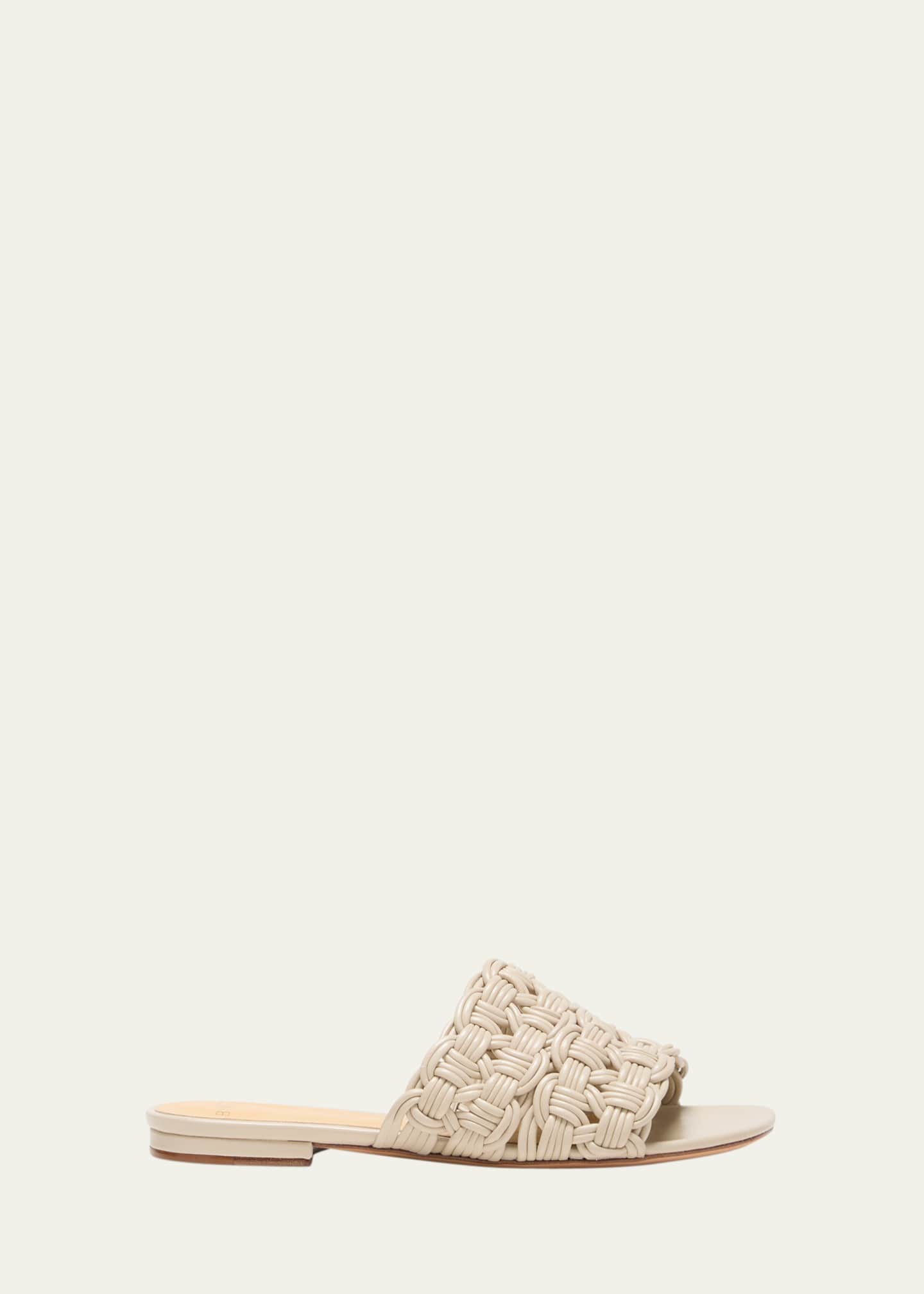 Alexandre Birman Sammy Braided Leather Slide Sandals - Bergdorf Goodman