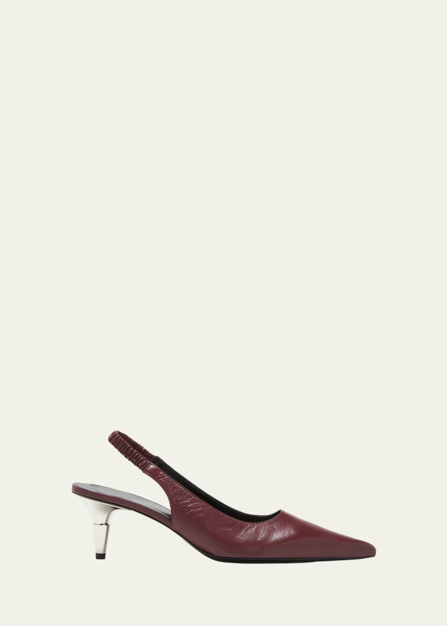 Burgundy Slingback Pumps Patent Leather Stiletto Heel Pumps