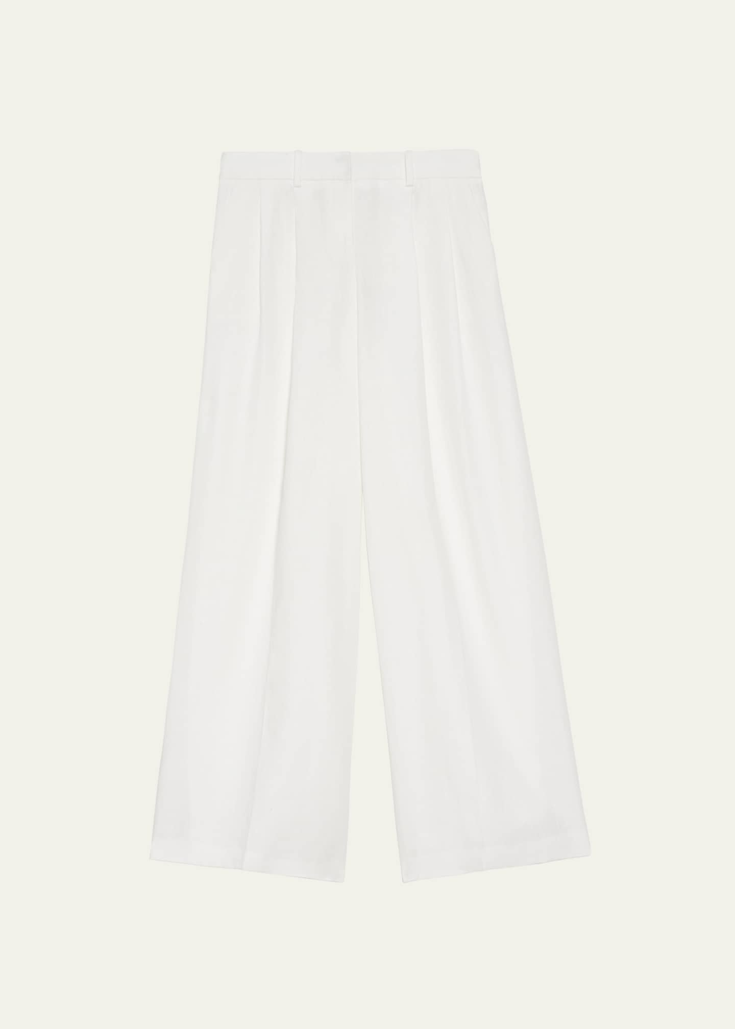 Theory Galena LowRise Pleated WideLeg Linen Pants Bergdorf Goodman