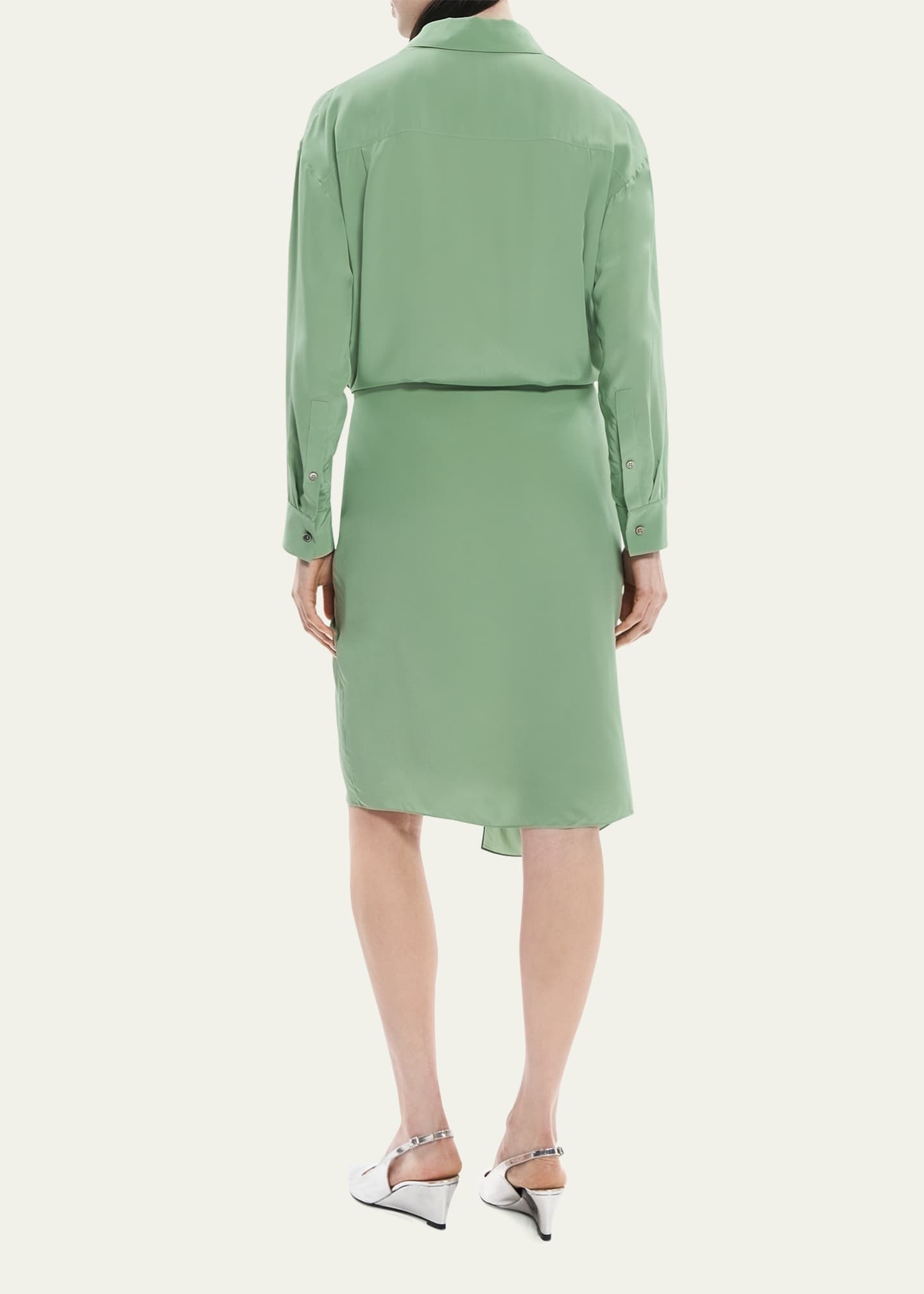 Theory Sarong Wrap Skirt Knee Length Shirtdress