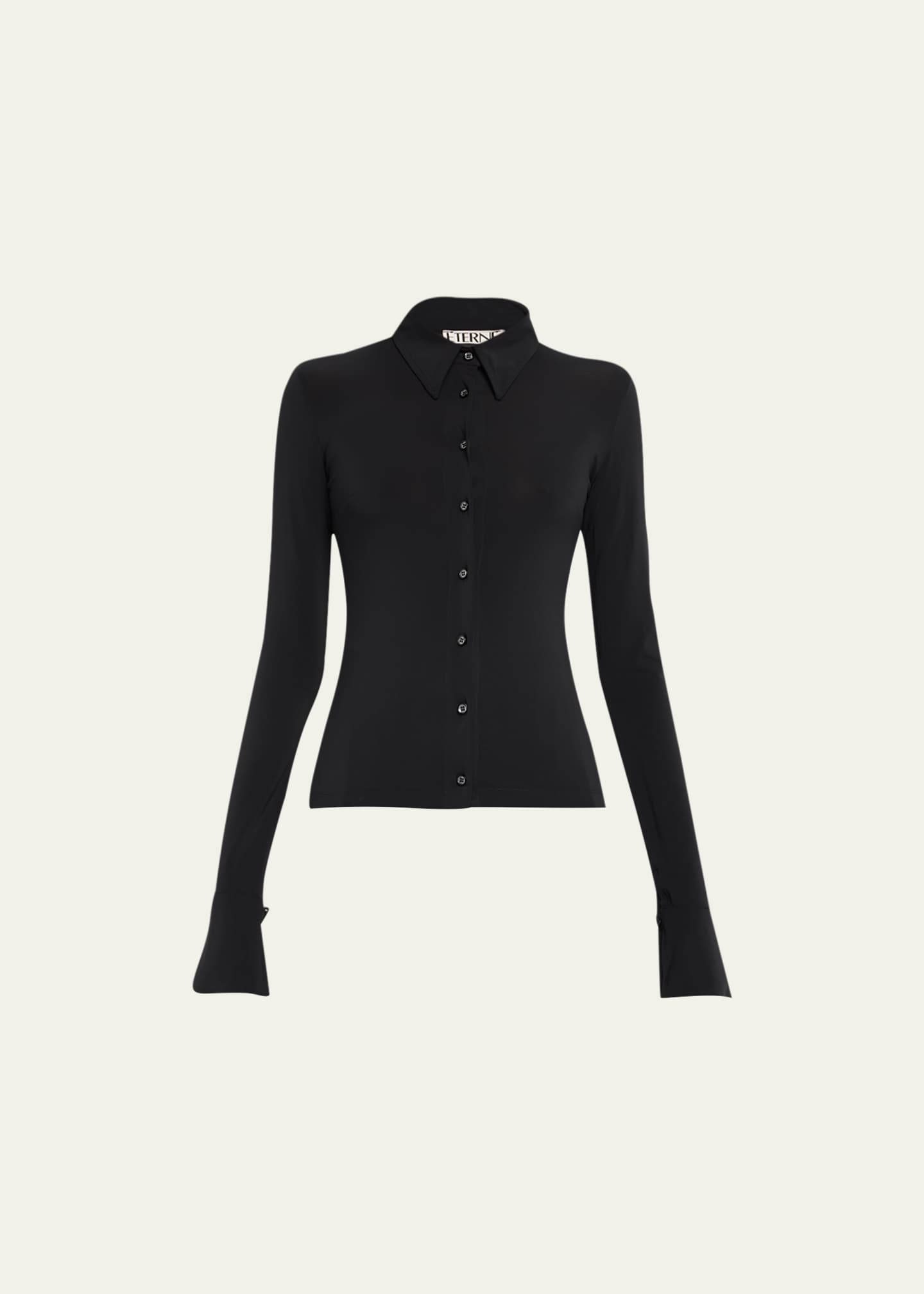 Eterne Charlie Slim Stretch Button-Front Top Image 1 of 5