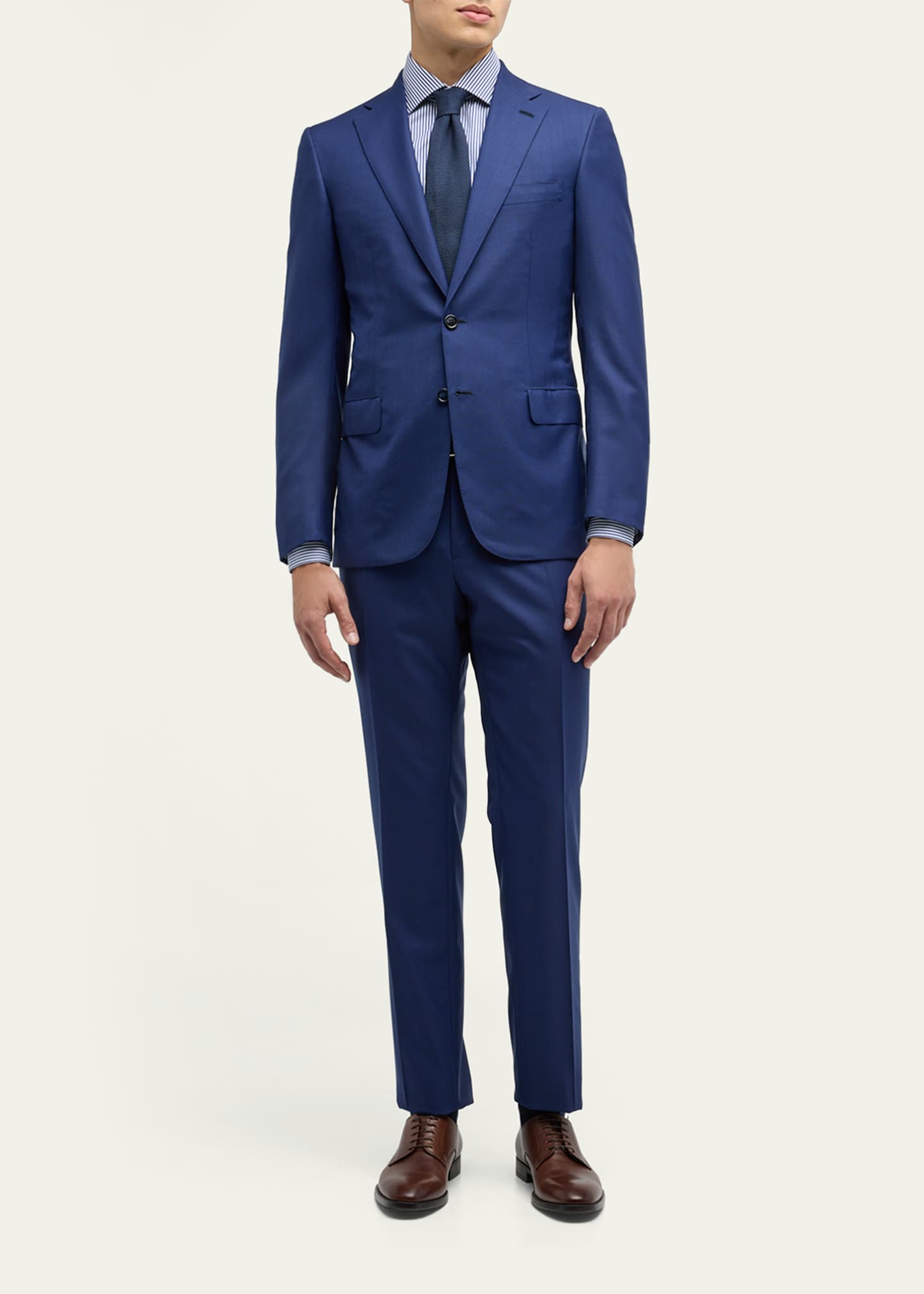 Brioni Men's Wool Sharkskin Suit - Bergdorf Goodman