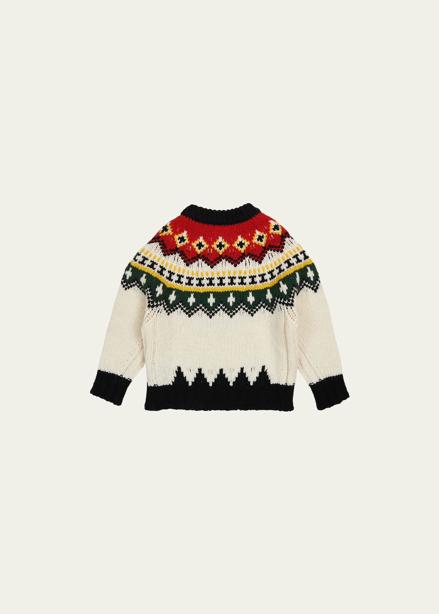 Moncler Grenoble Girl s Fair Isle Wool Knit Sweater Size 8 14