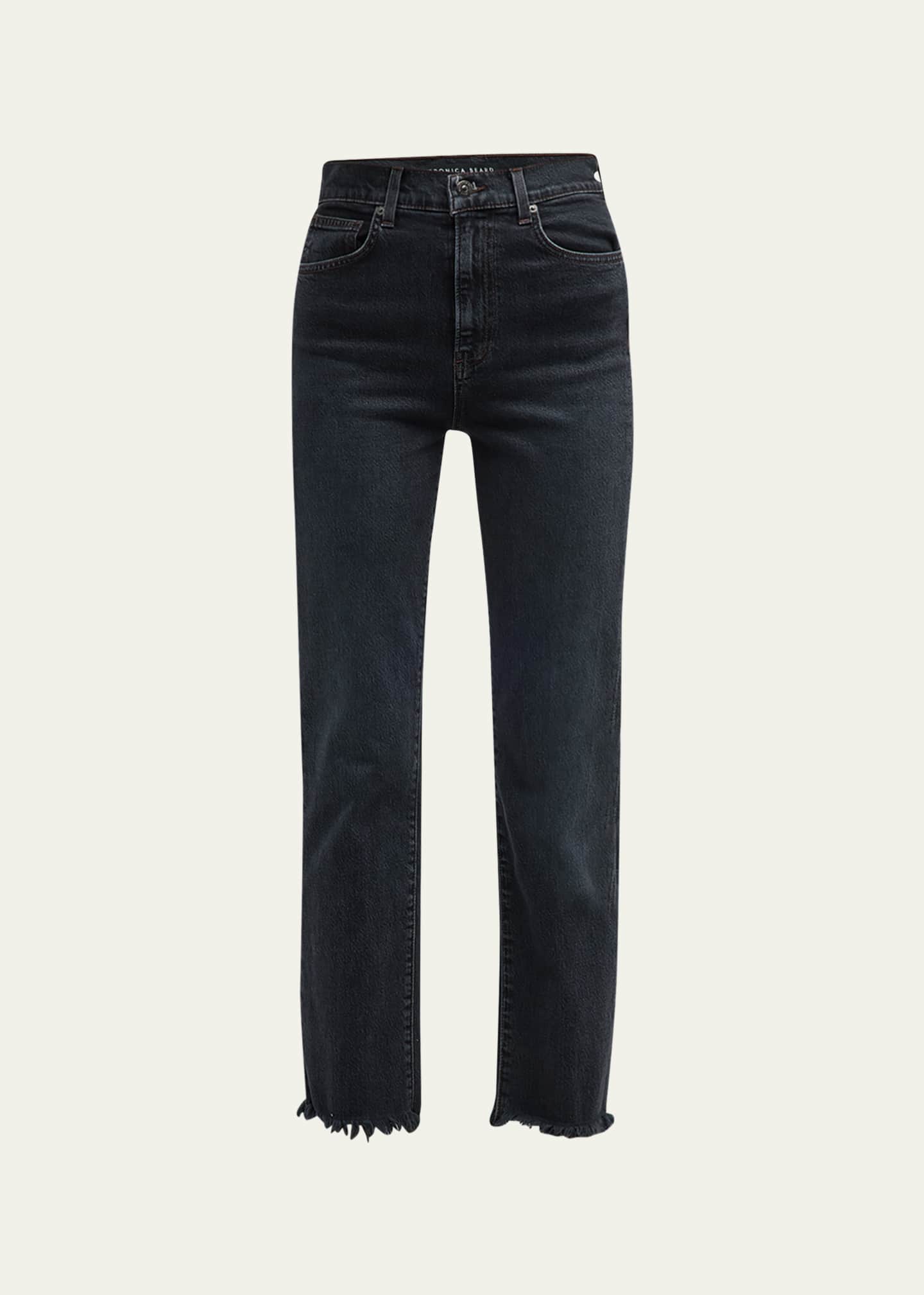 Veronica Beard Jeans Joey Straight-Leg Frayed Jeans - Bergdorf Goodman