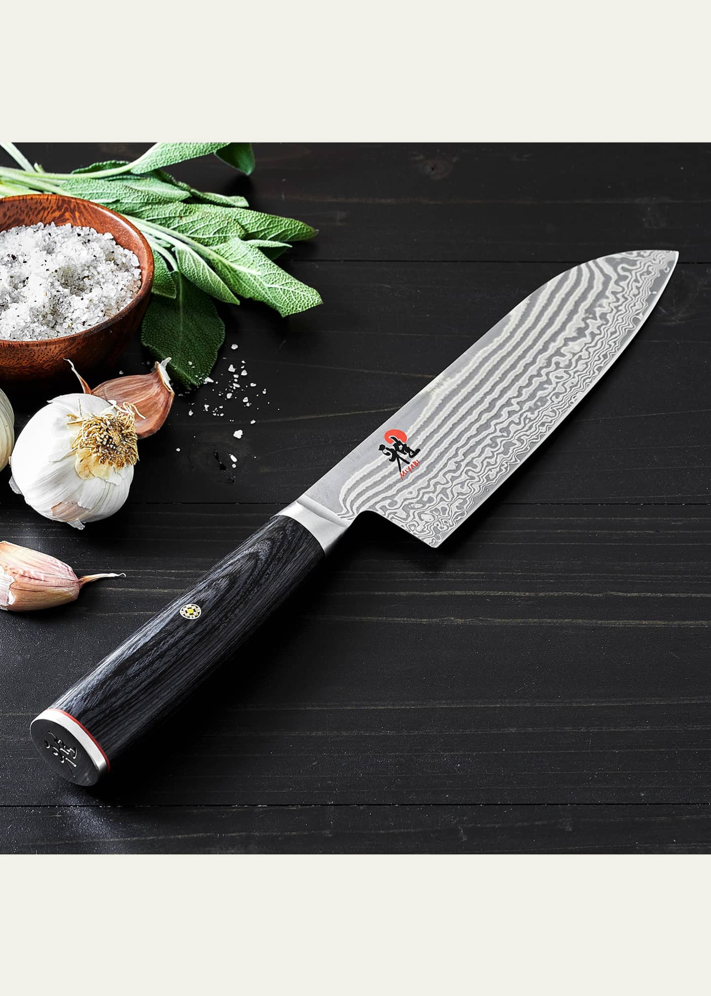 Miyabi Kaizen 5.5-Inch Santoku Knife - VG10 Steel, 64-Layer Damascus, Hand-Honed, Black Micarta Handle