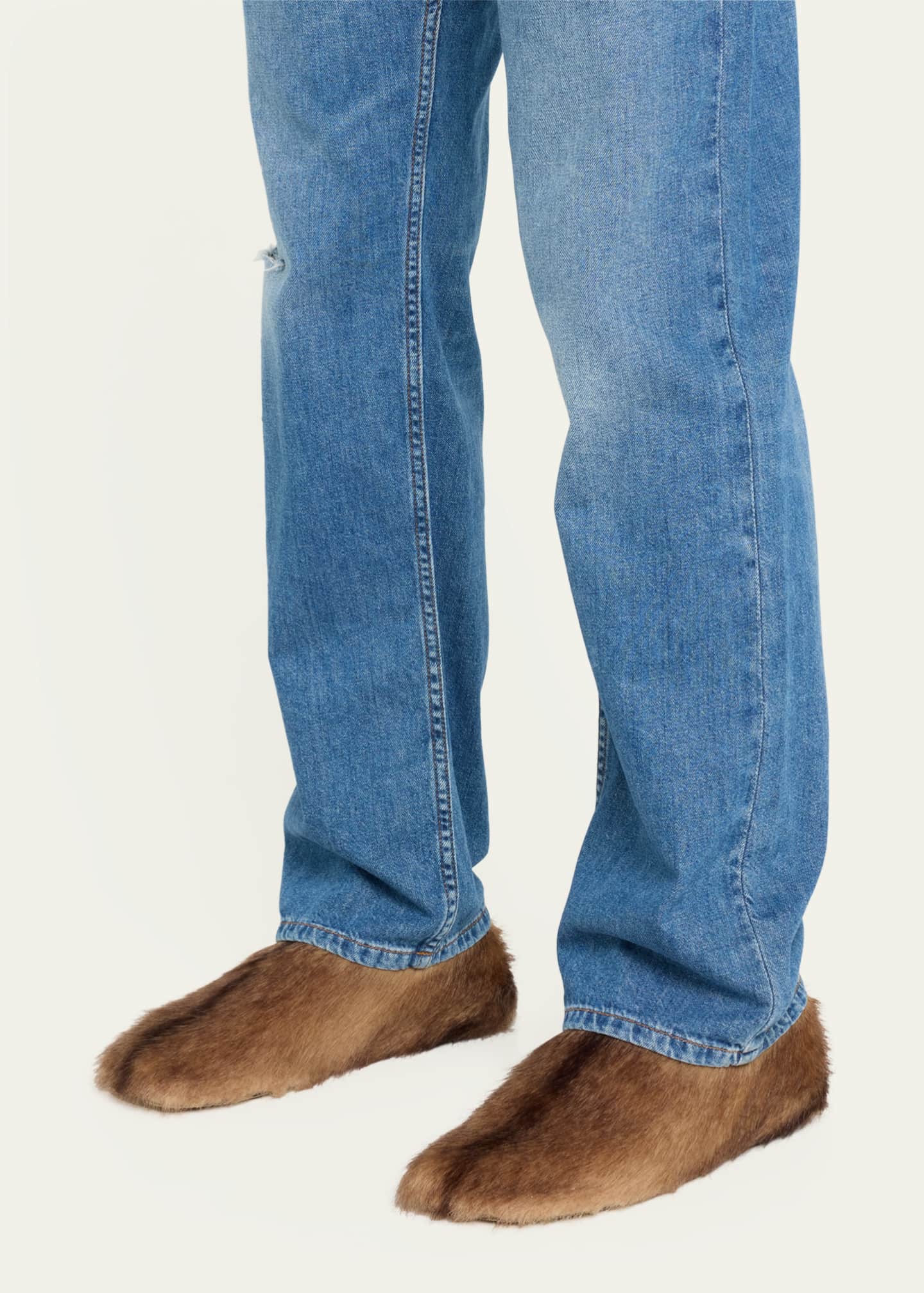 Mens faux sheepskin slippers clearance