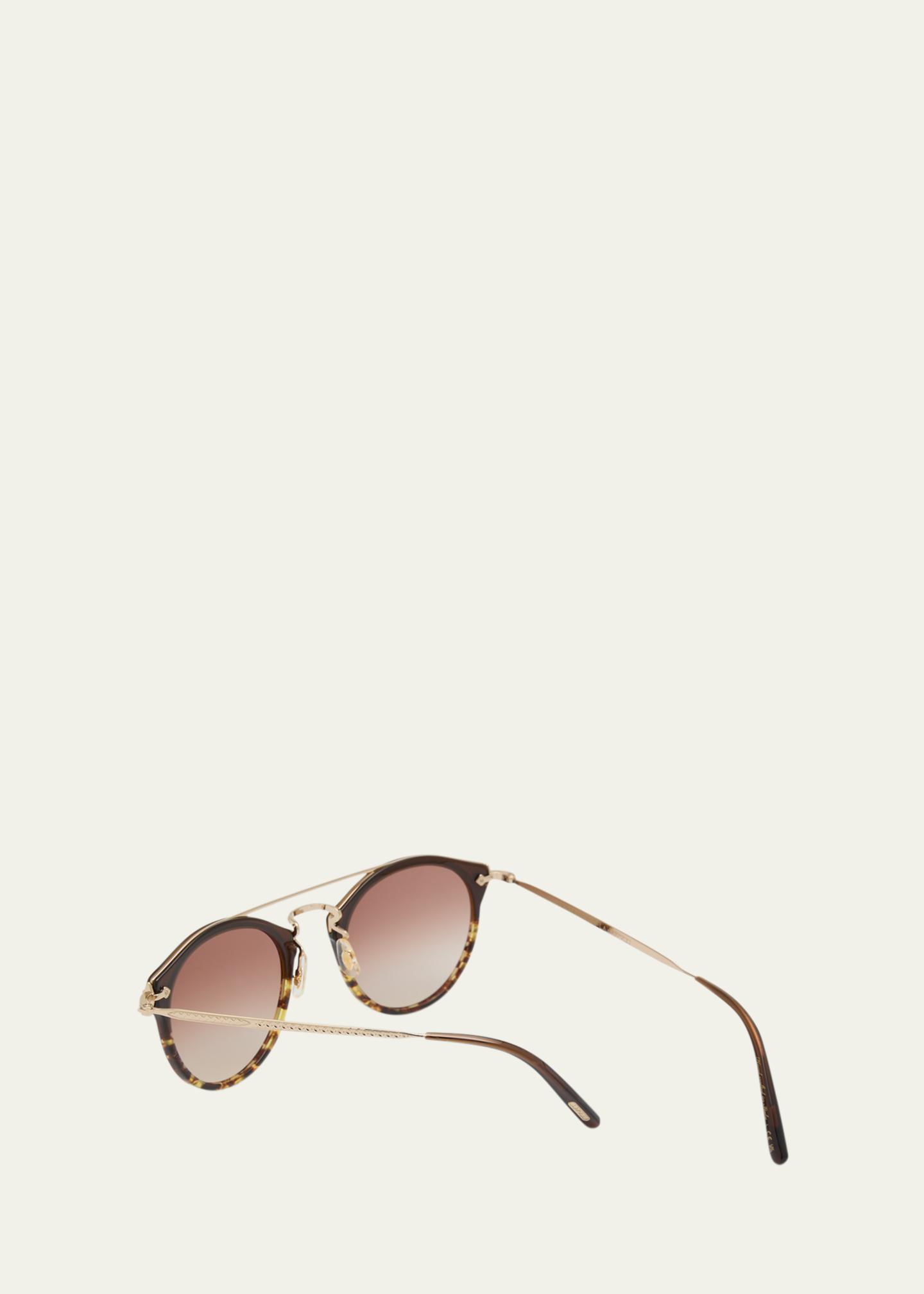Oliver Peoples Remick Filigree Acetate & Metal Aviator Sunglasses