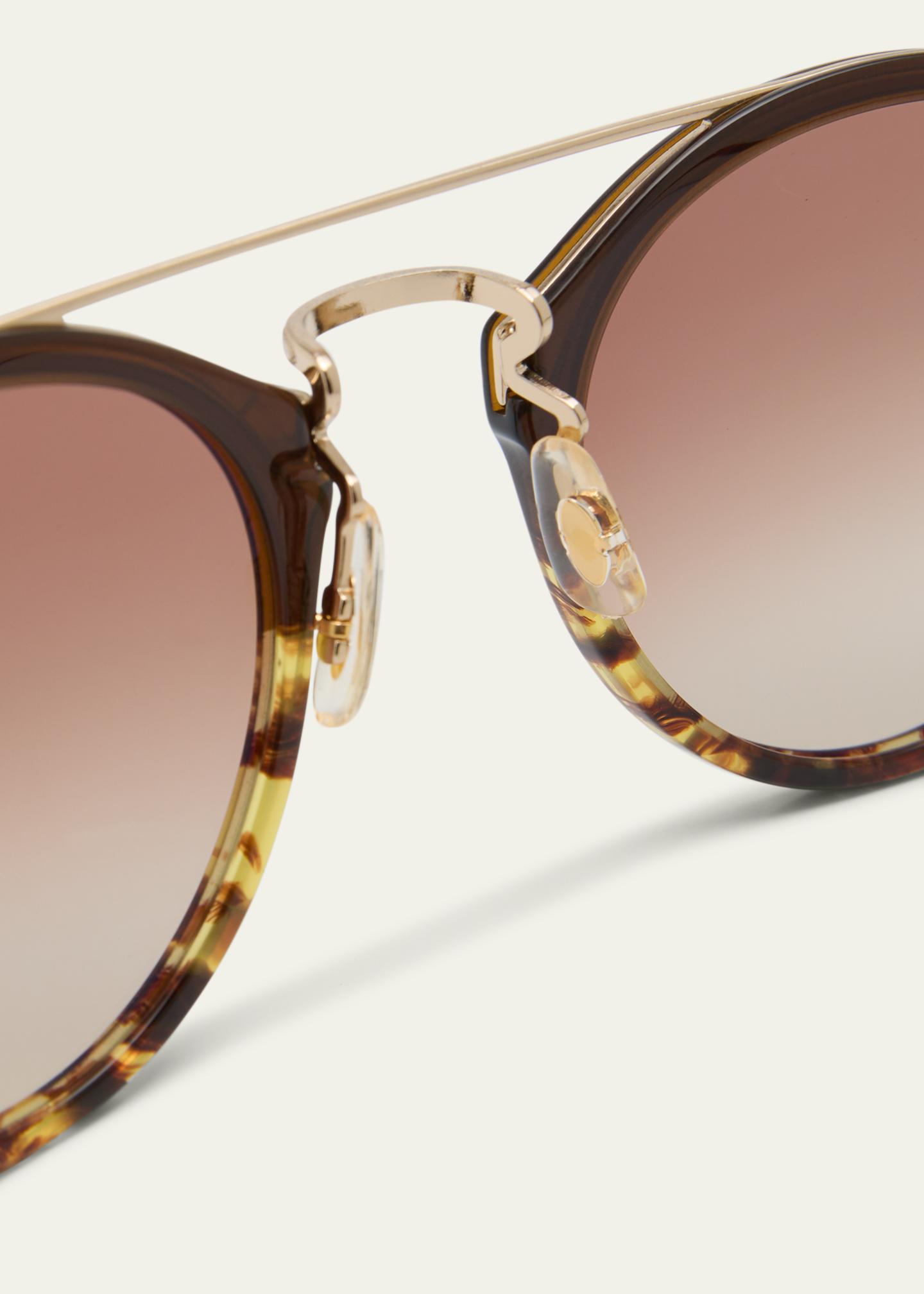 Oliver Peoples Remick Filigree Acetate & Metal Aviator Sunglasses