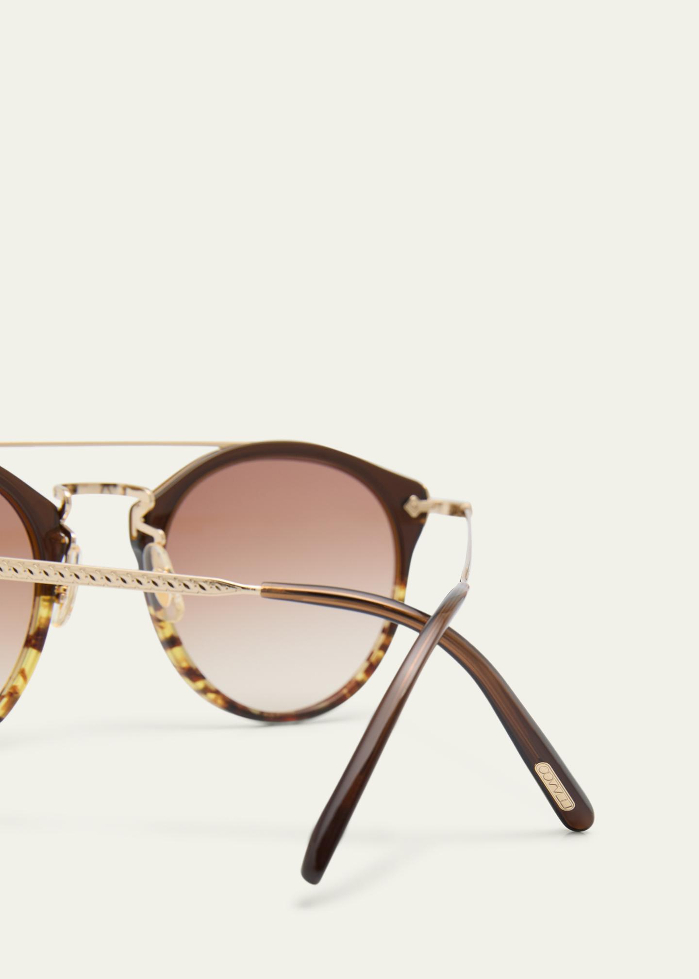 Oliver Peoples Remick Filigree Acetate & Metal Aviator Sunglasses