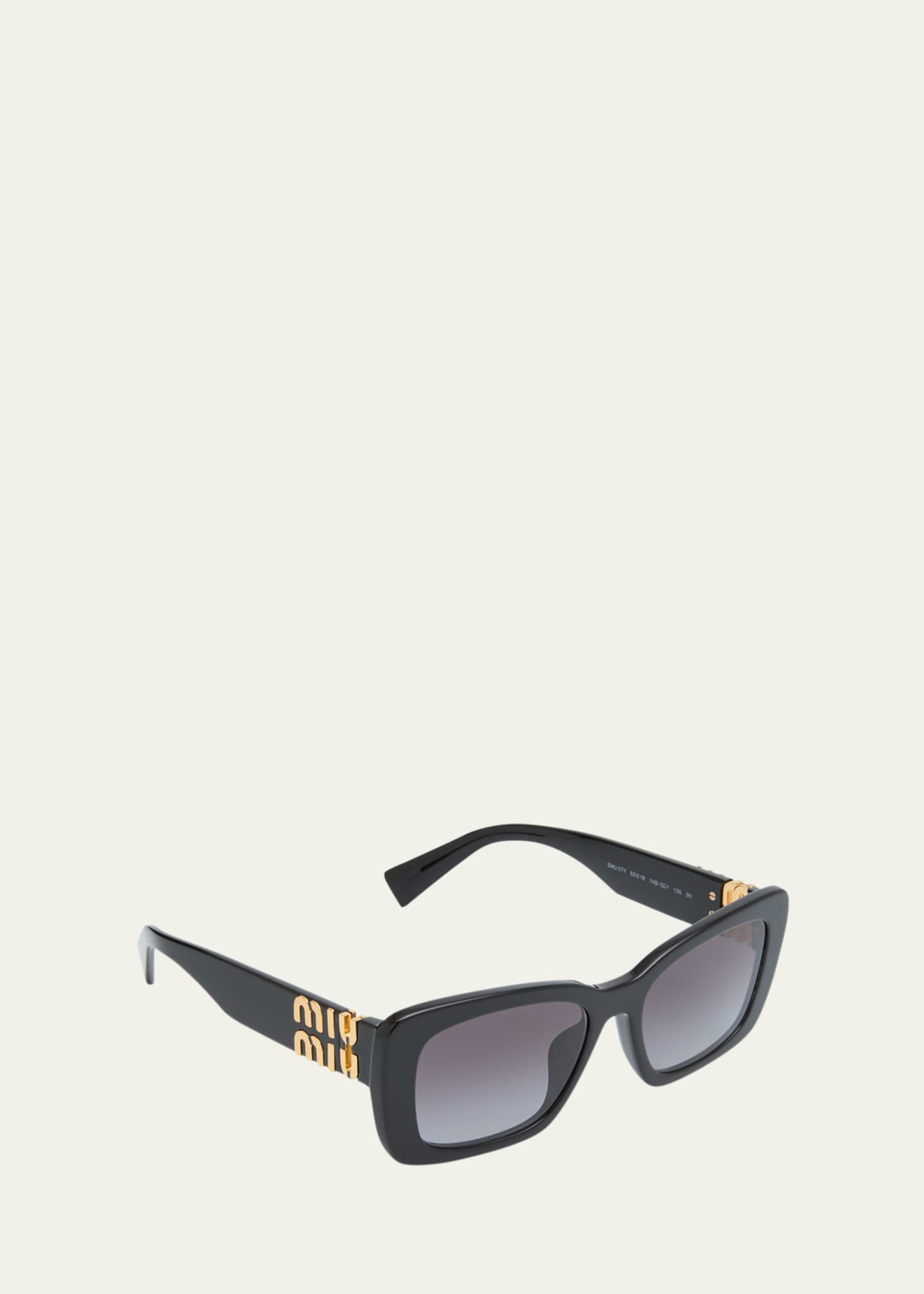 Miu Miu MU 07YS Gradient Logo Acetate Rectangle Sunglasses - Bergdorf ...