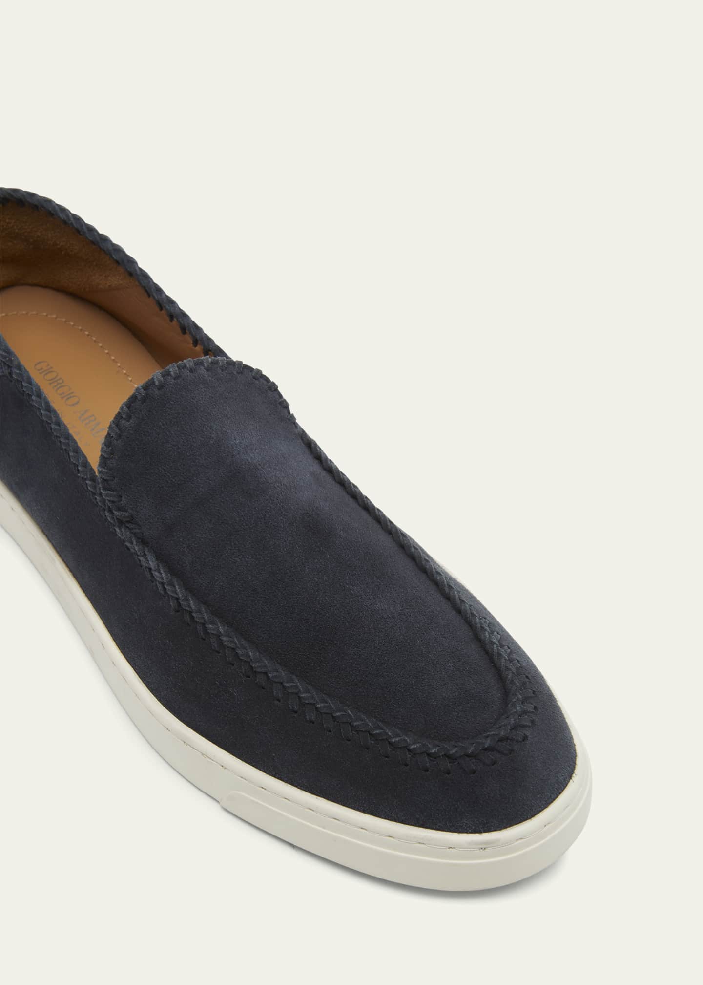 Giorgio Armani Men s Suede Sneaker Sole Loafers Bergdorf Goodman