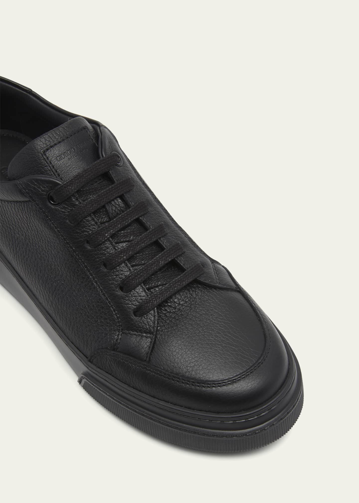 Armani black deals leather shoes