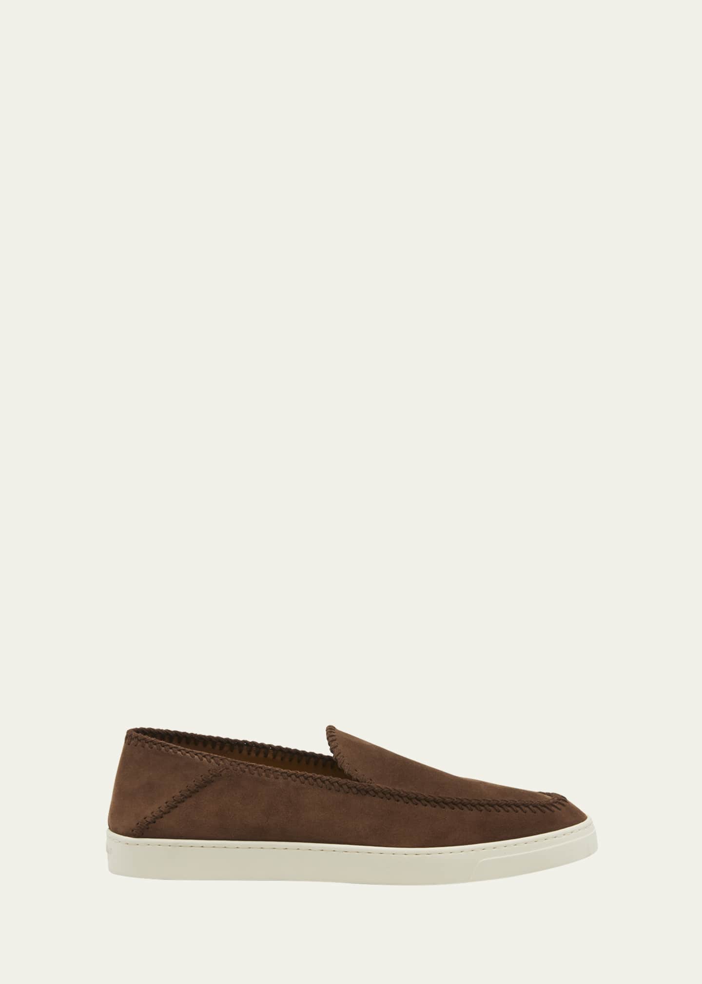 Giorgio Armani Suede Sneaker Sole Loafers Brown