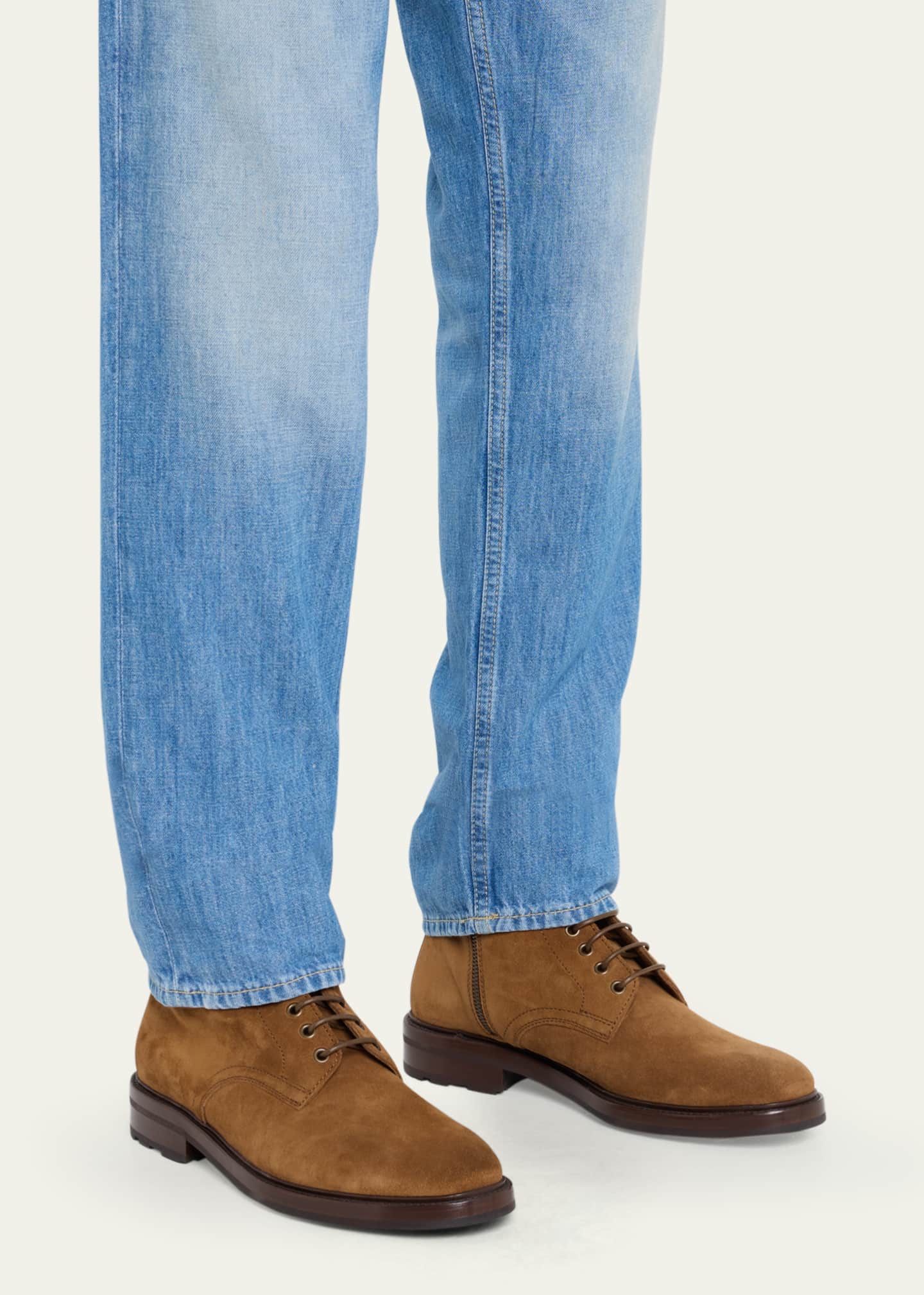 Mens suede cheap buckle boots