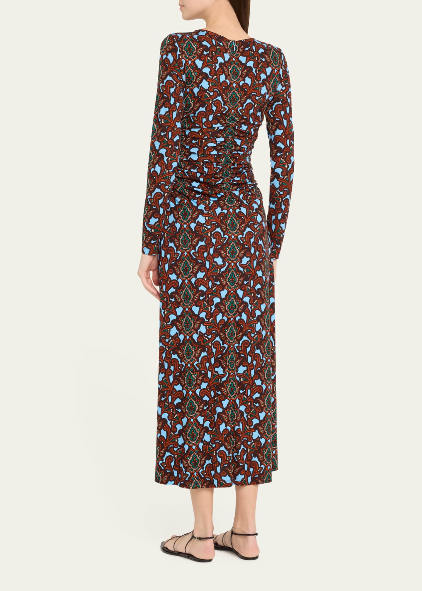 Cara Cara Maisy Long-Sleeve Floral Ruched Midi Dress Image 3 of 5