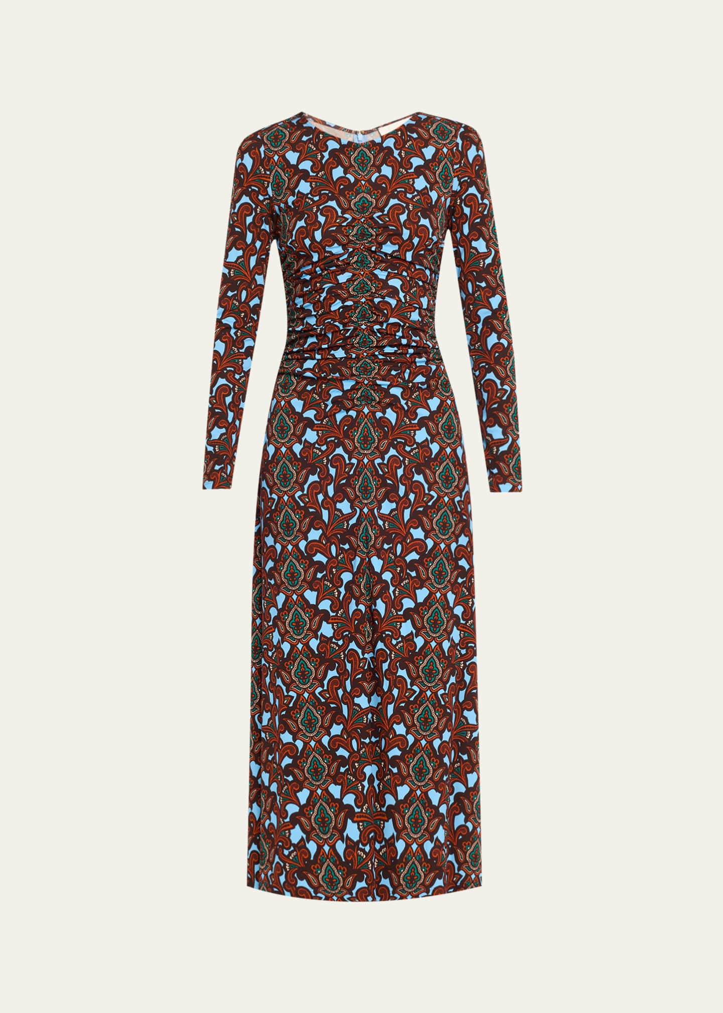 Cara Cara Maisy Long-Sleeve Floral Ruched Midi Dress Image 1 of 5