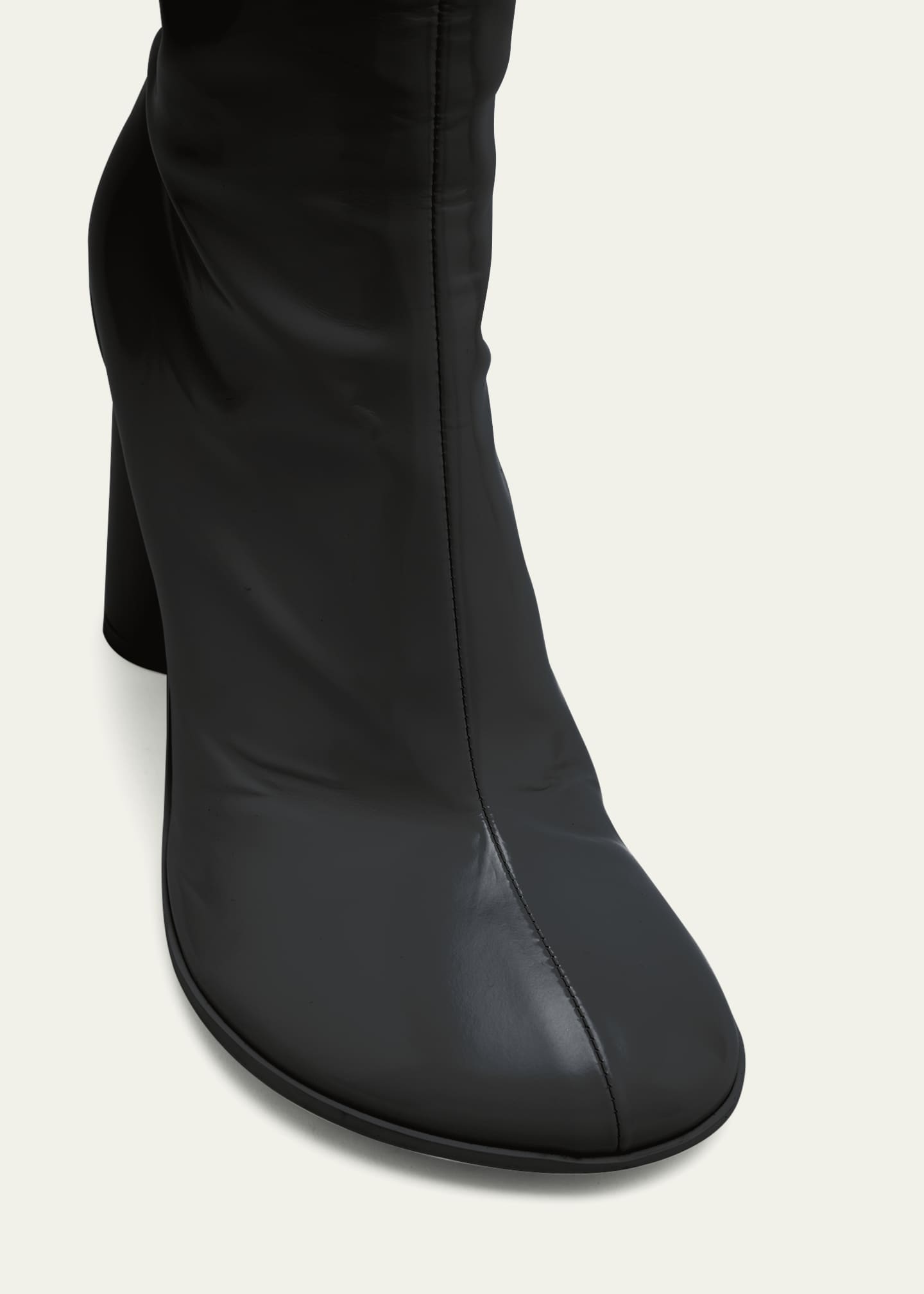 Lambskin top leather boots