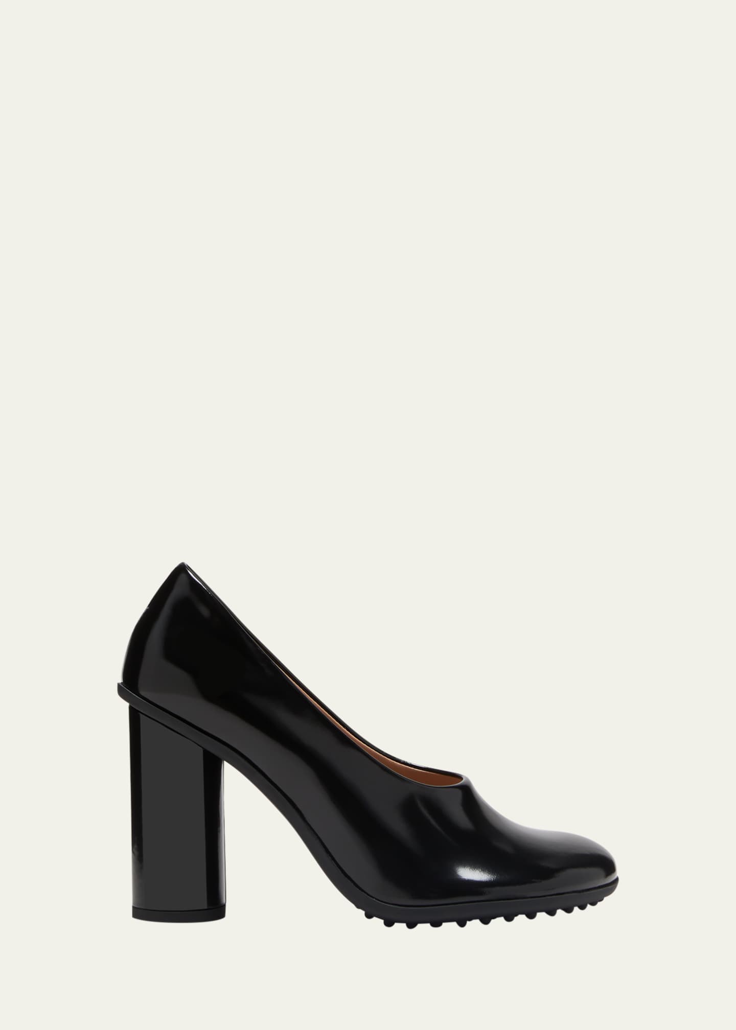 Bottega Veneta Atomic Leather Cylinder-Heel Pumps Image 1 of 5