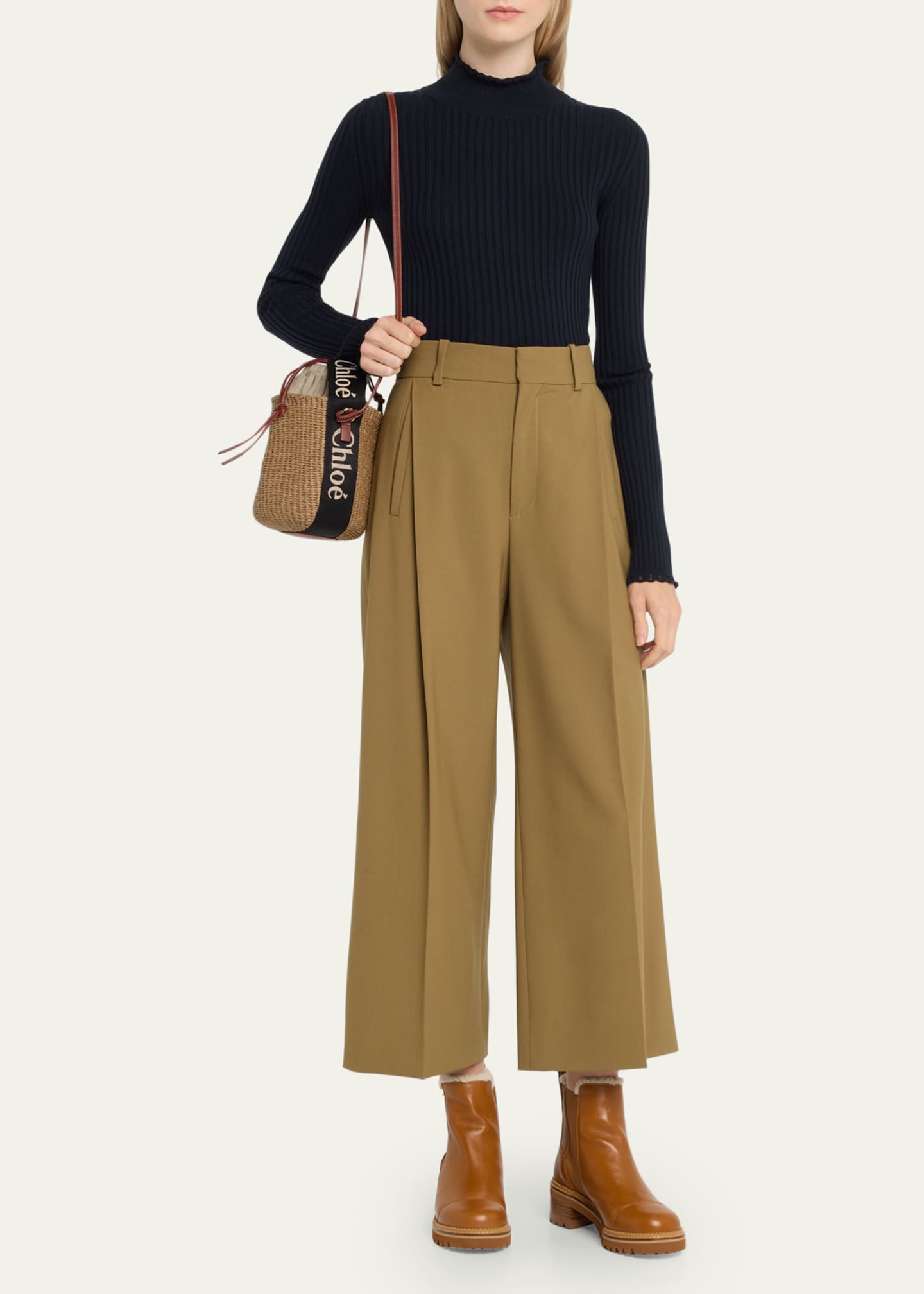 Chloe Woody Small Mifuko Basket Bag with Logo Webbing Image 5 of 5