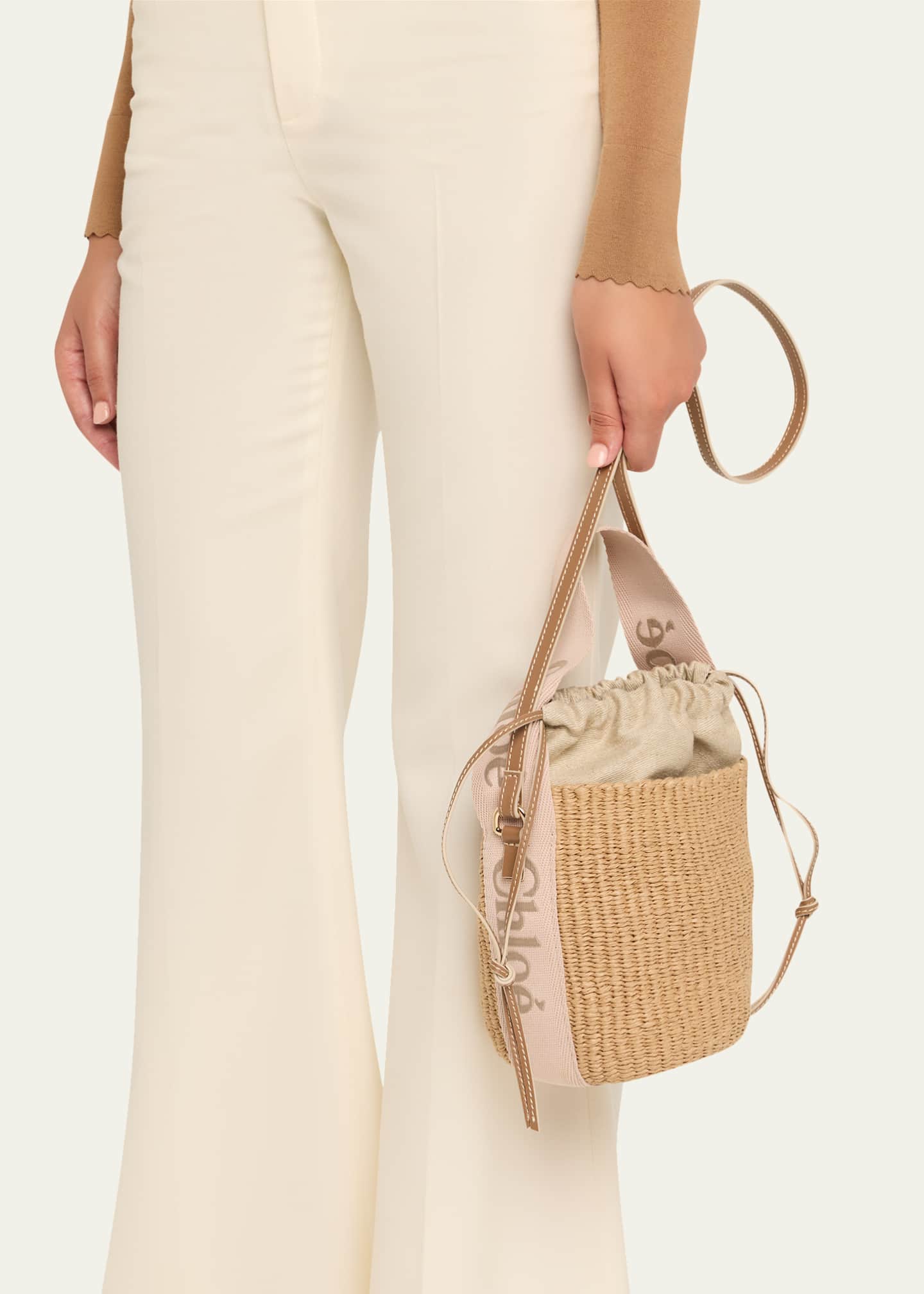 Chloe Woody Small Mifuko Basket Bag with Logo Webbing Image 2 of 6